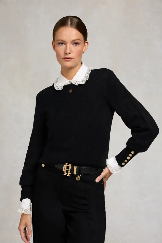 Isla Crew Neck Knit (Black) made by Holland Cooper