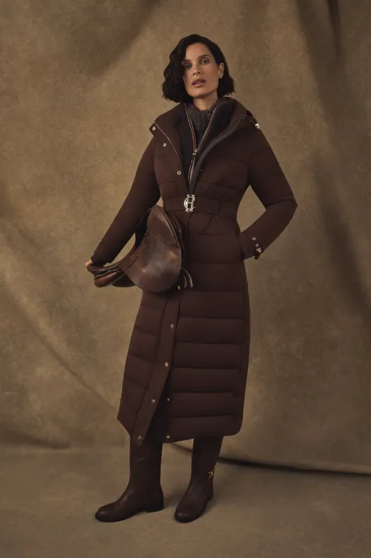 Arosa Luxe Longline Coat (Walnut) made by Holland Cooper