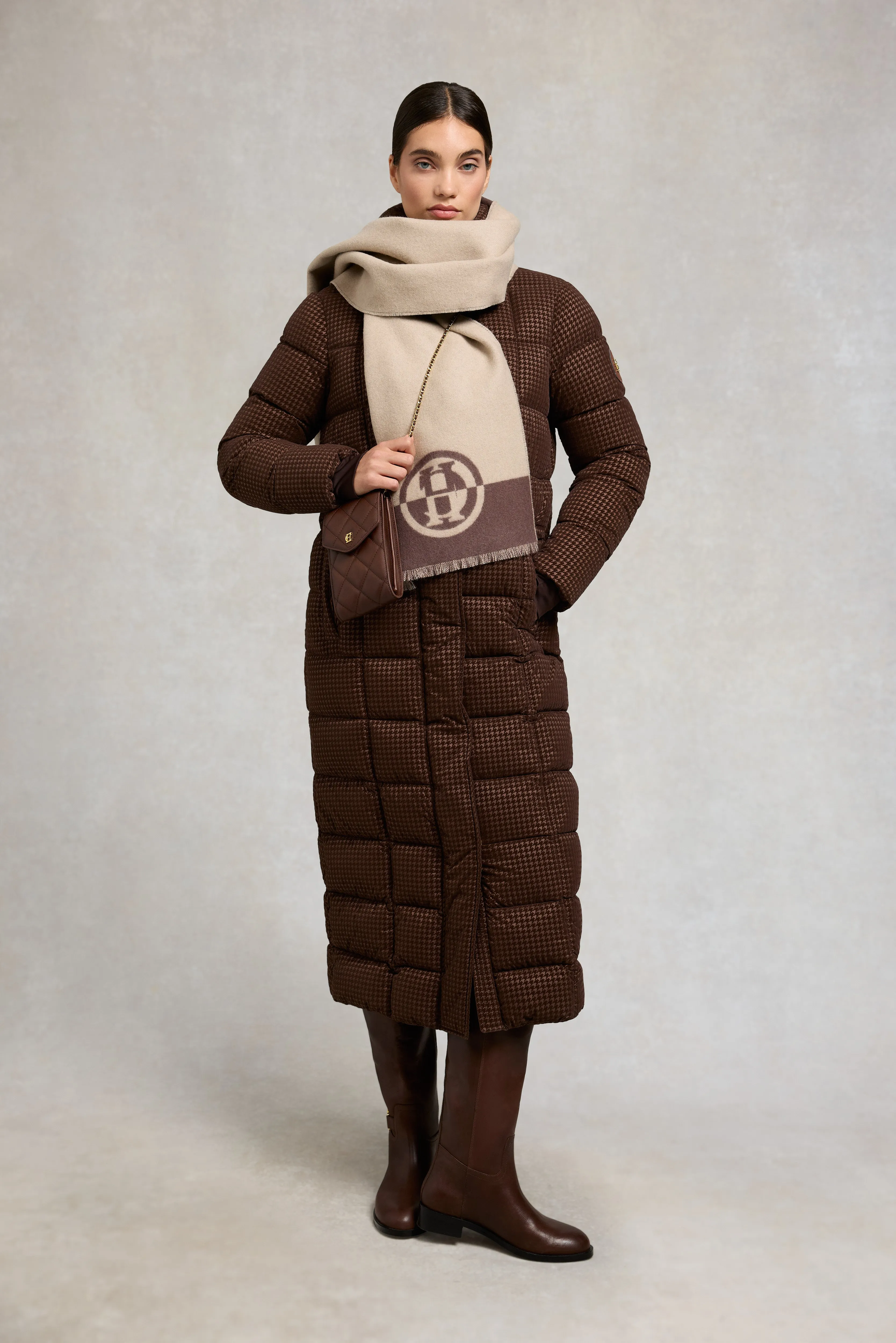 Crawford Longline Coat (Cocoa Mini Flock) sold by Holland Cooper product image thumbnail 2