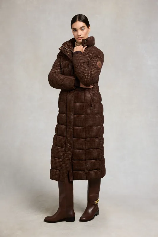 Crawford Longline Coat (Cocoa Mini Flock) made by Holland Cooper