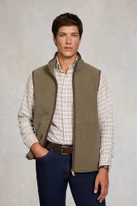 Men's Country Fleece Gilet (Dusty Khaki) made by Holland Cooper