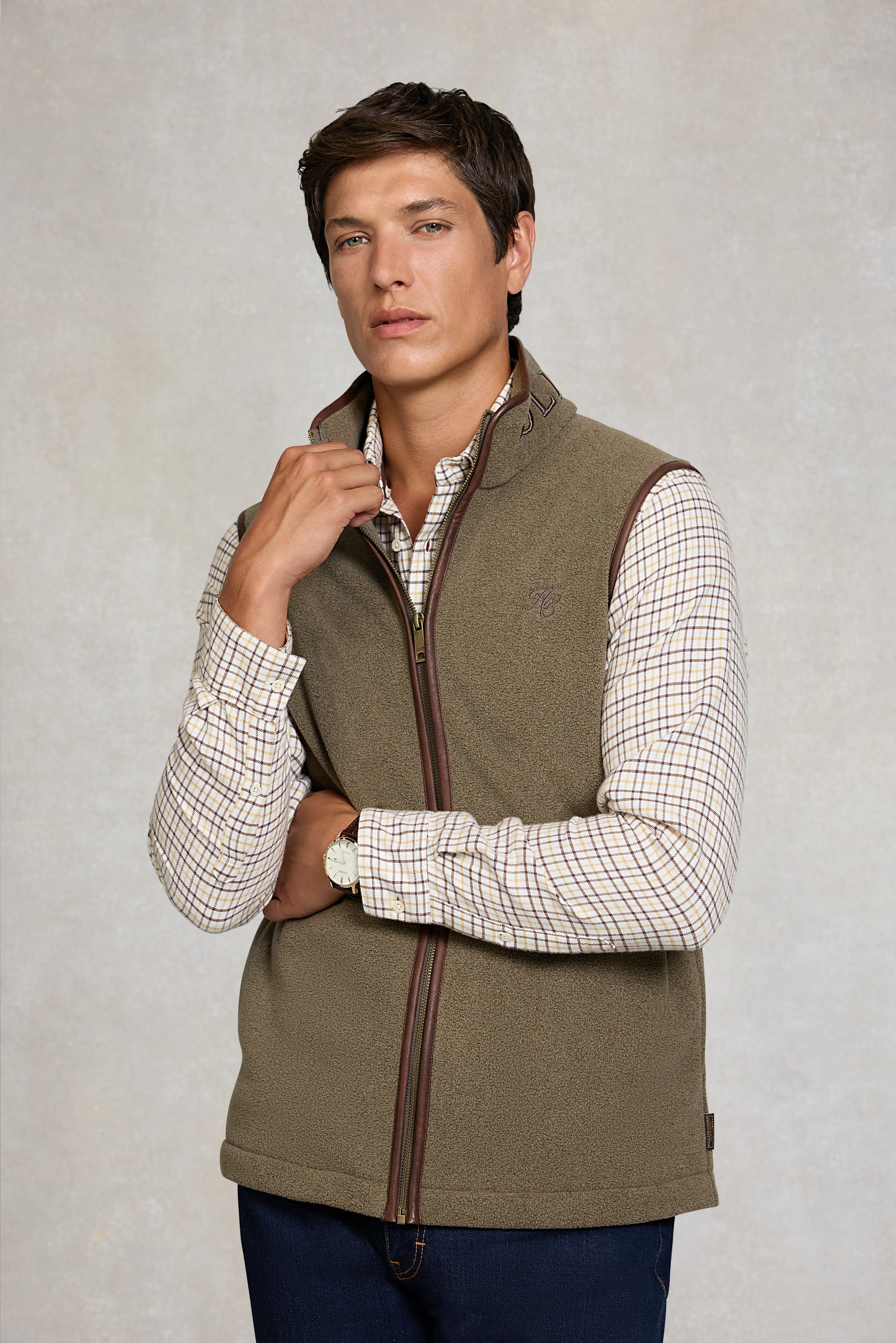 Men's Country Fleece Gilet (Dusty Khaki) sold by Holland Cooper product image thumbnail 2