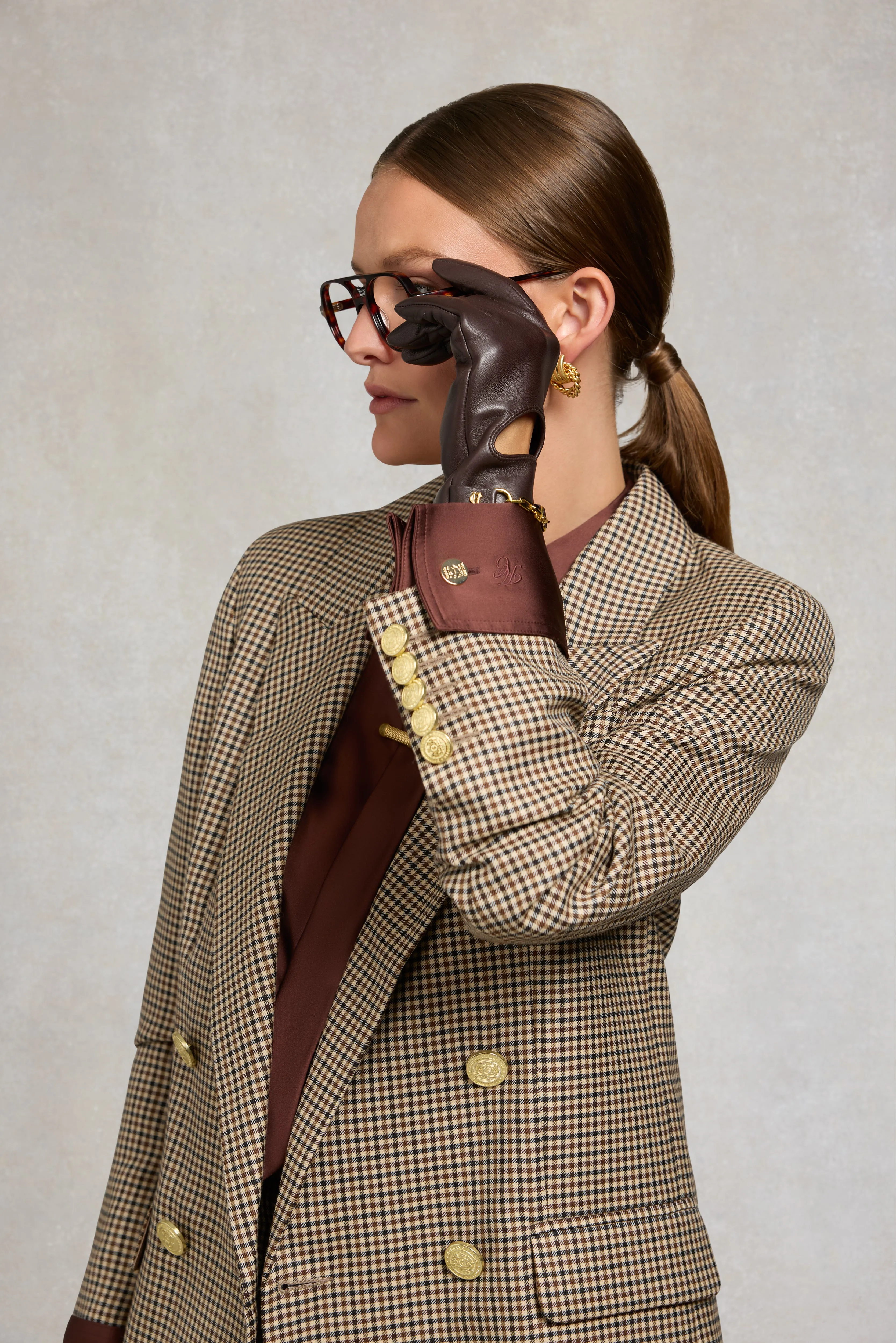 Leather Driving Gloves (Chocolate) sold by Holland Cooper product image thumbnail 2