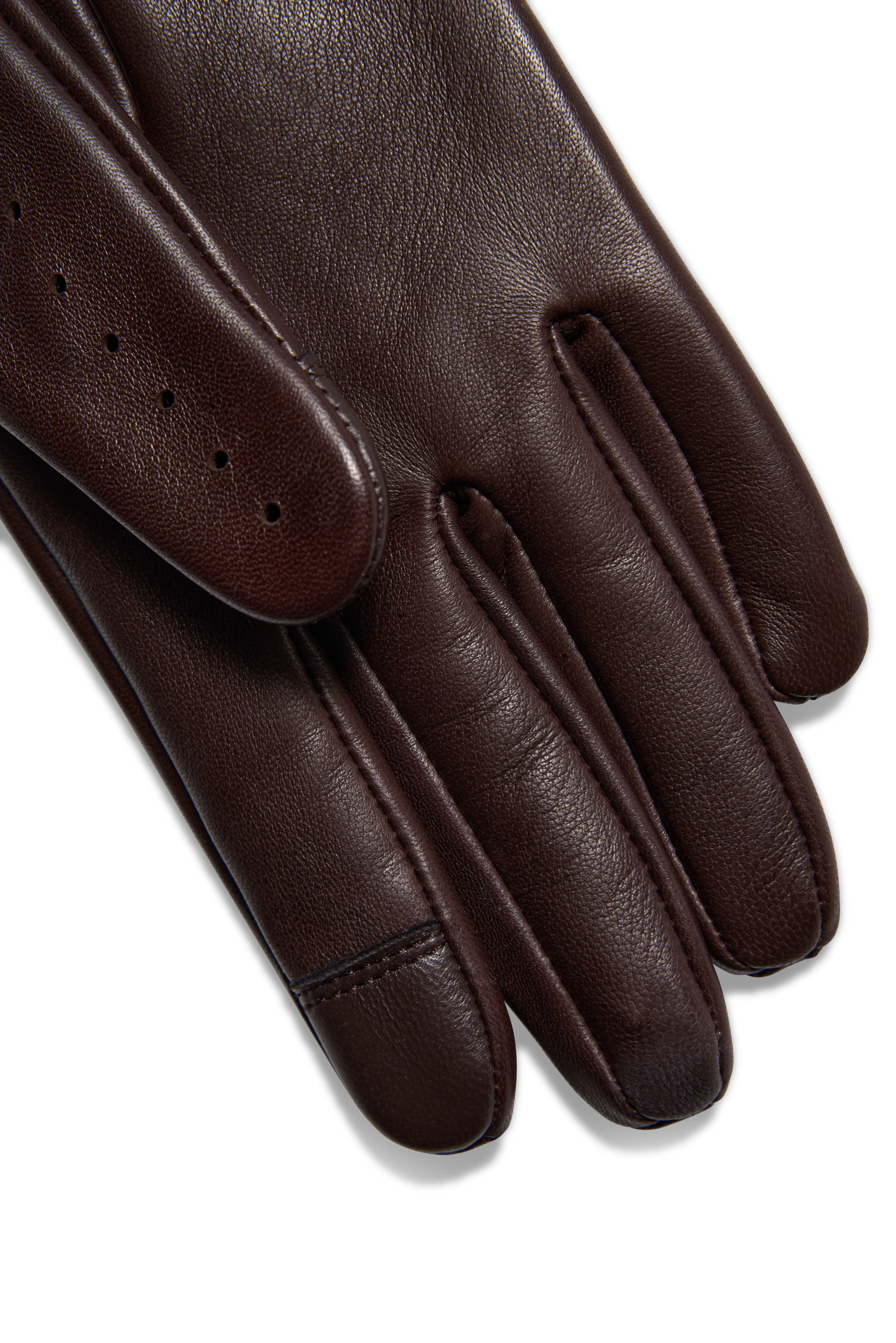 Leather Driving Gloves (Chocolate) sold by Holland Cooper product image thumbnail 4
