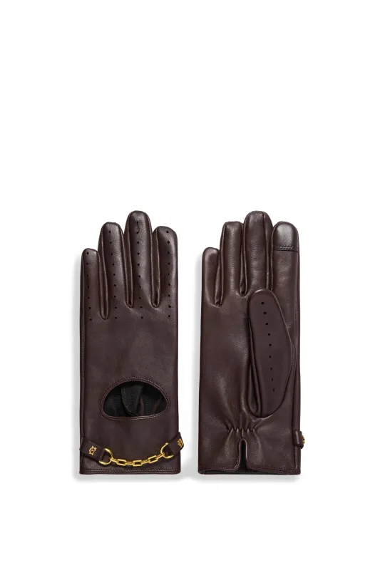 Leather Driving Gloves (Chocolate) made by Holland Cooper