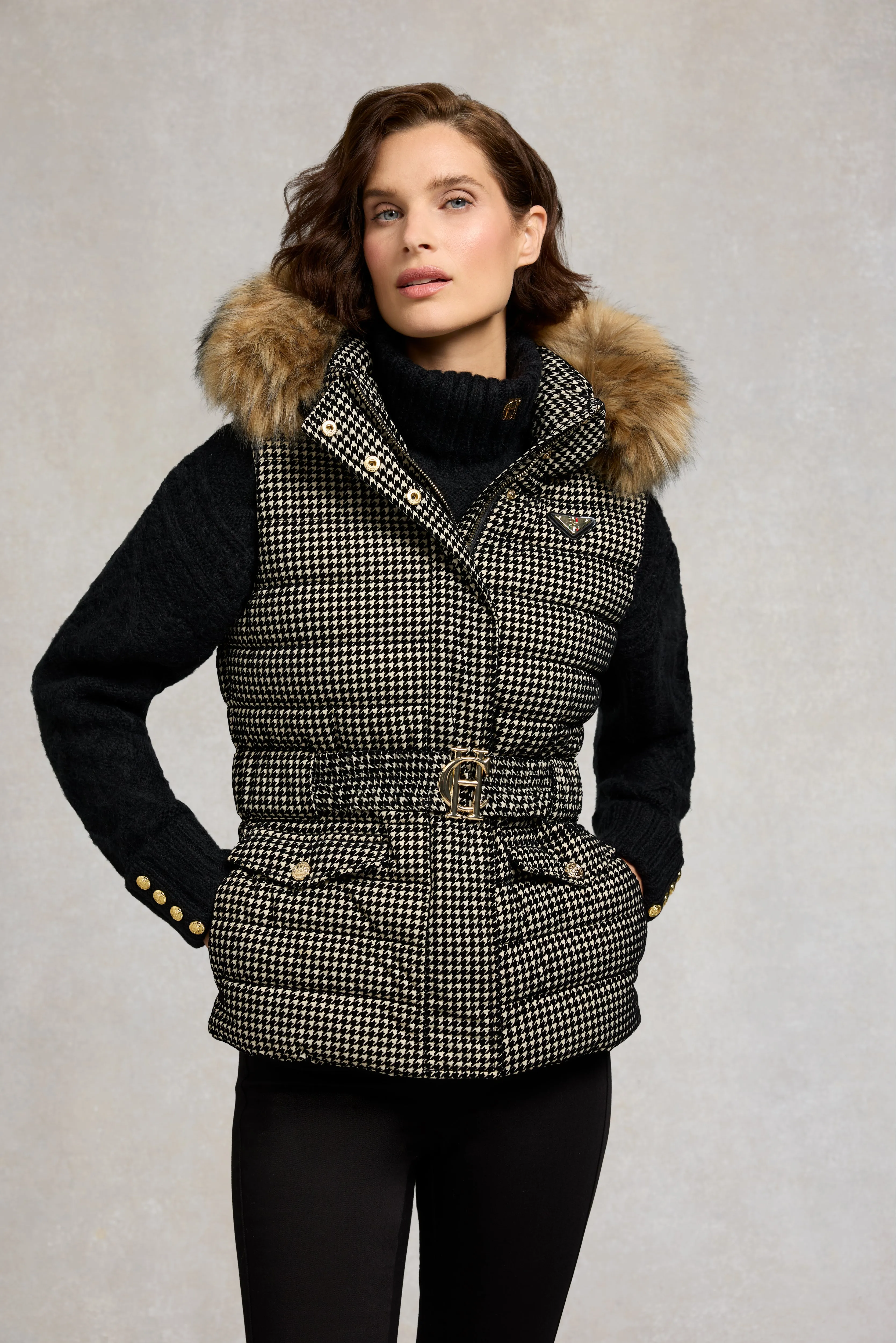 Moritz Gilet (Ecru Mini Flock) sold by Holland Cooper