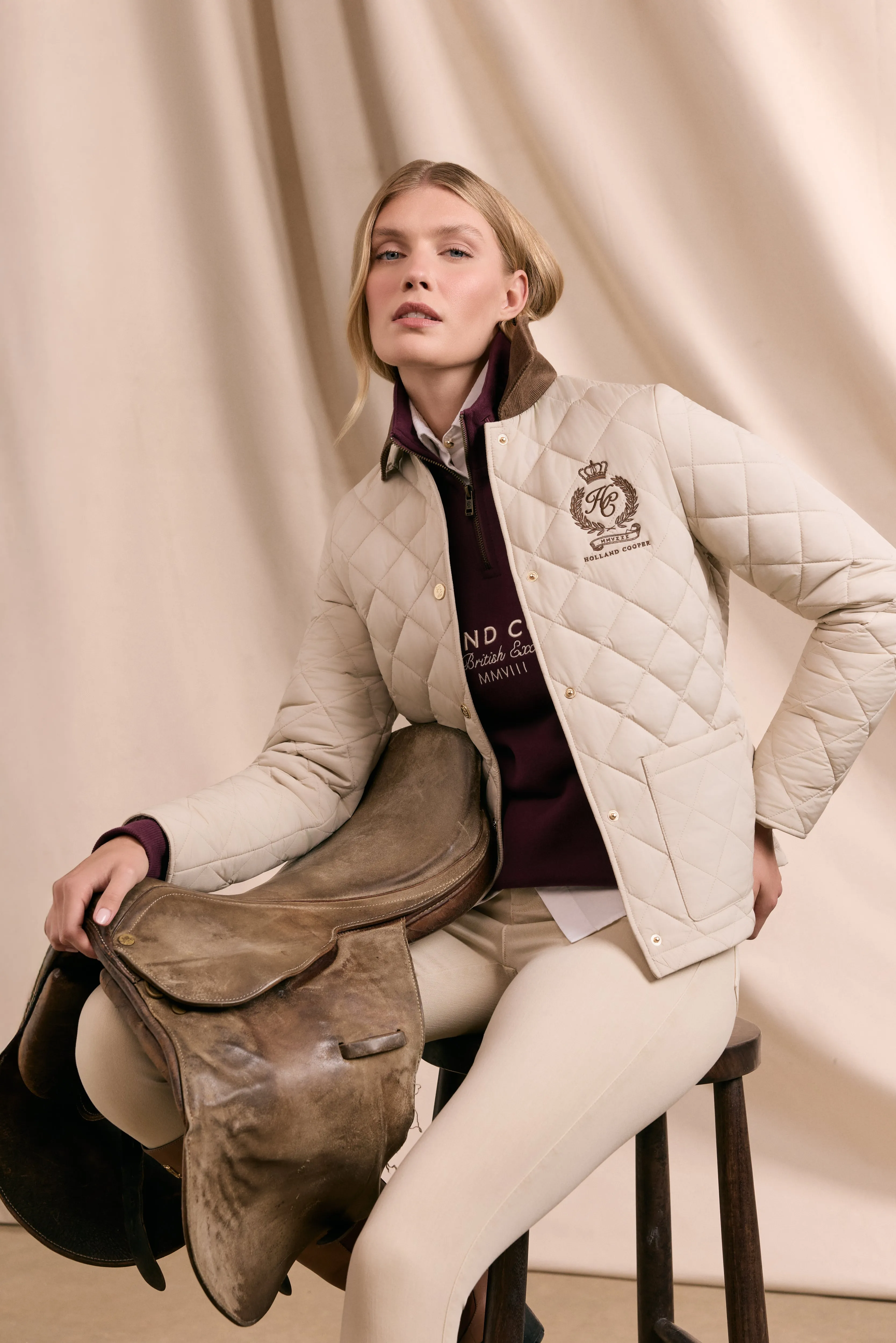 Hastings Quilted Jacket (Barley) sold by Holland Cooper