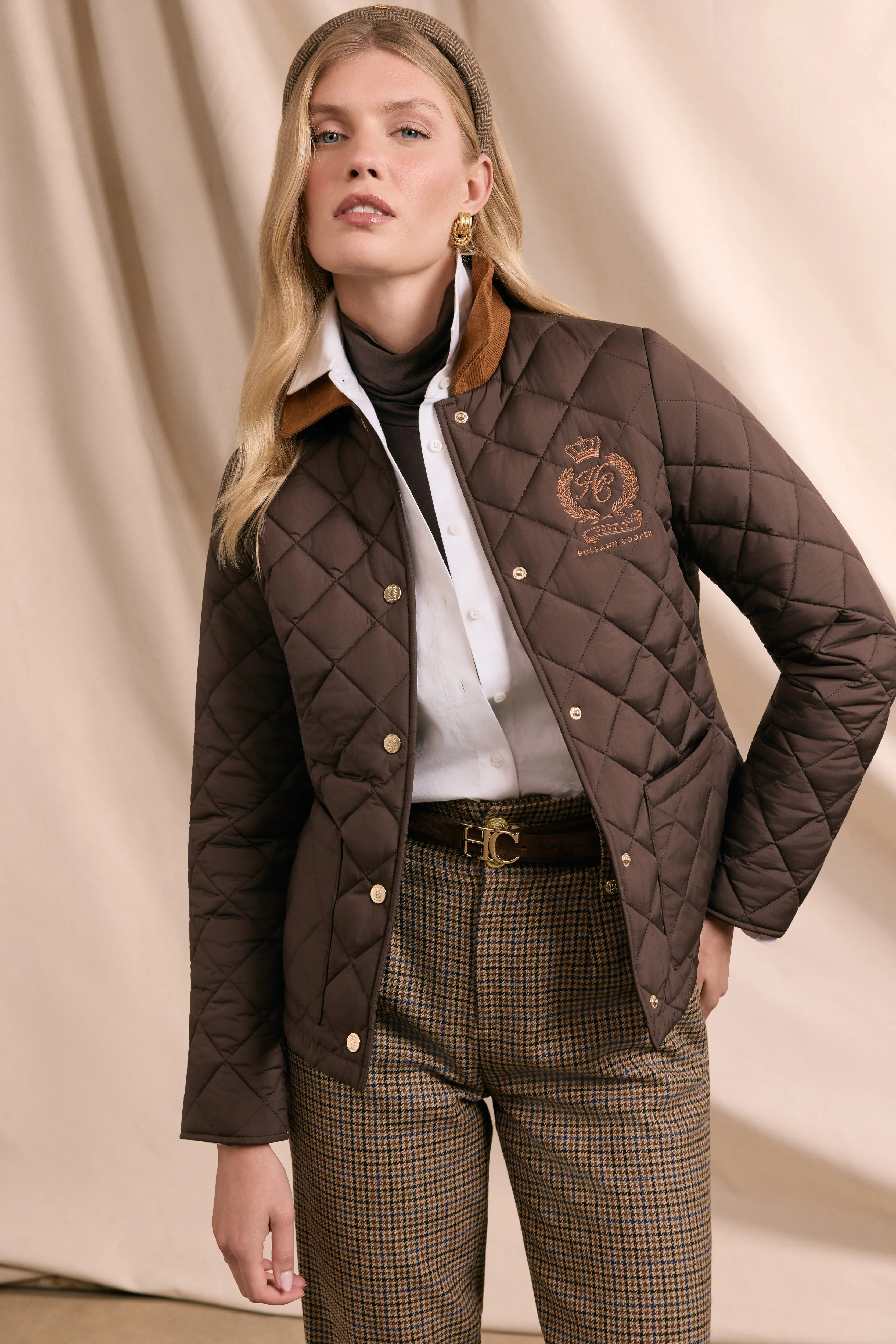 Hastings Quilted Jacket (Chocolate) sold by Holland Cooper