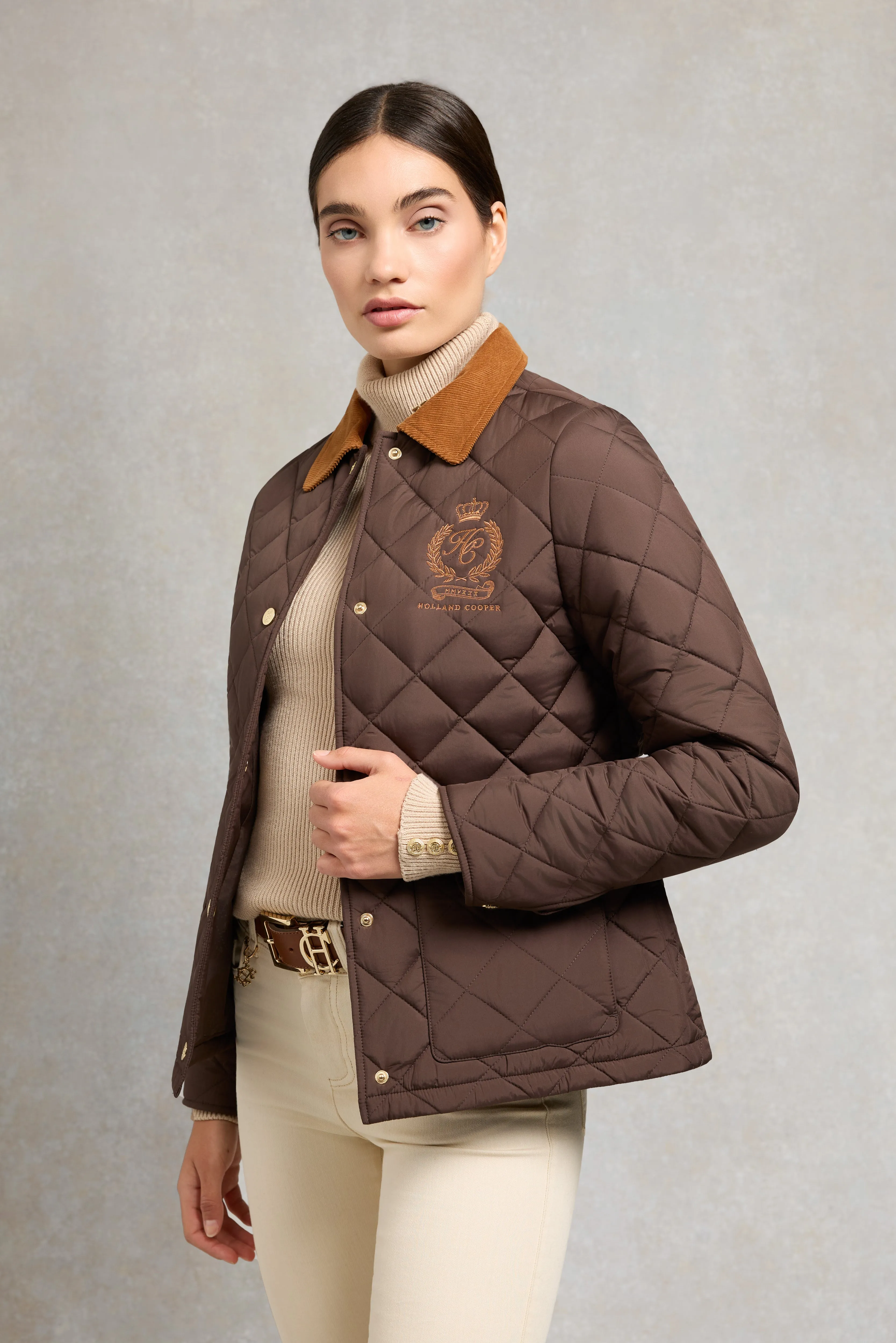 Hastings Quilted Jacket (Chocolate) sold by Holland Cooper product image thumbnail 2