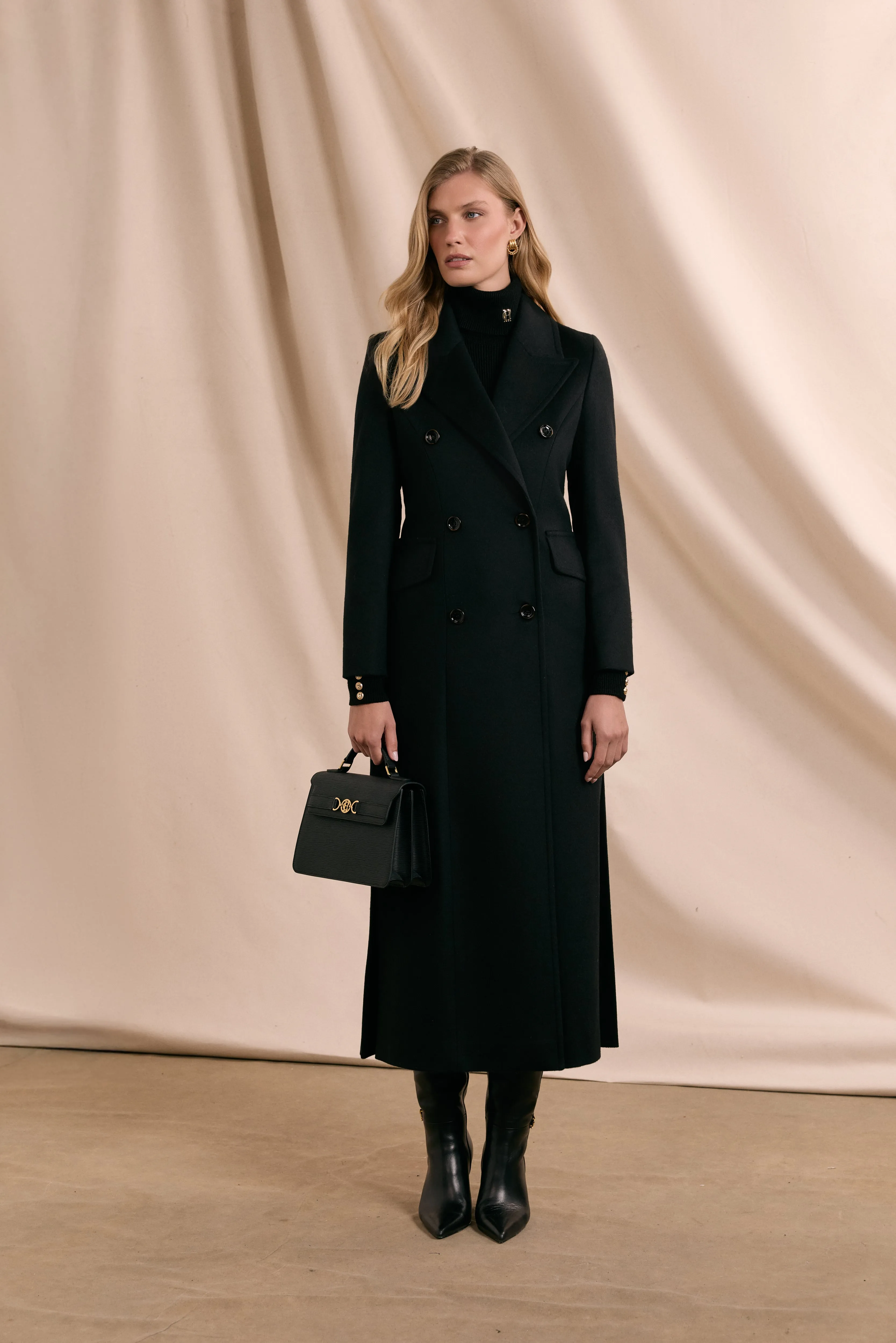 The Trinity Coat (Soft Black) sold by Holland Cooper