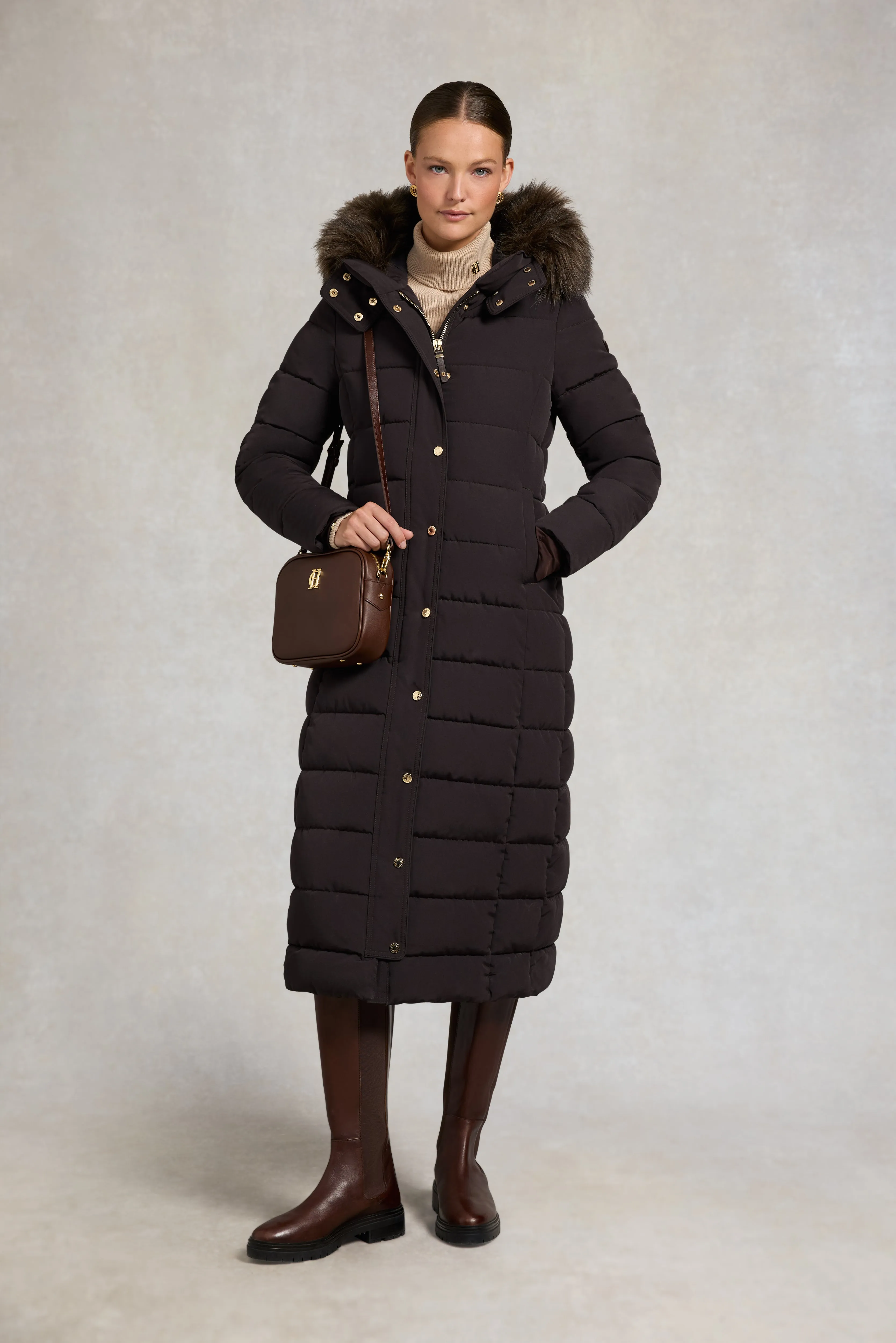 Stoneleigh Longline Coat (Chocolate) sold by Holland Cooper product image thumbnail 3