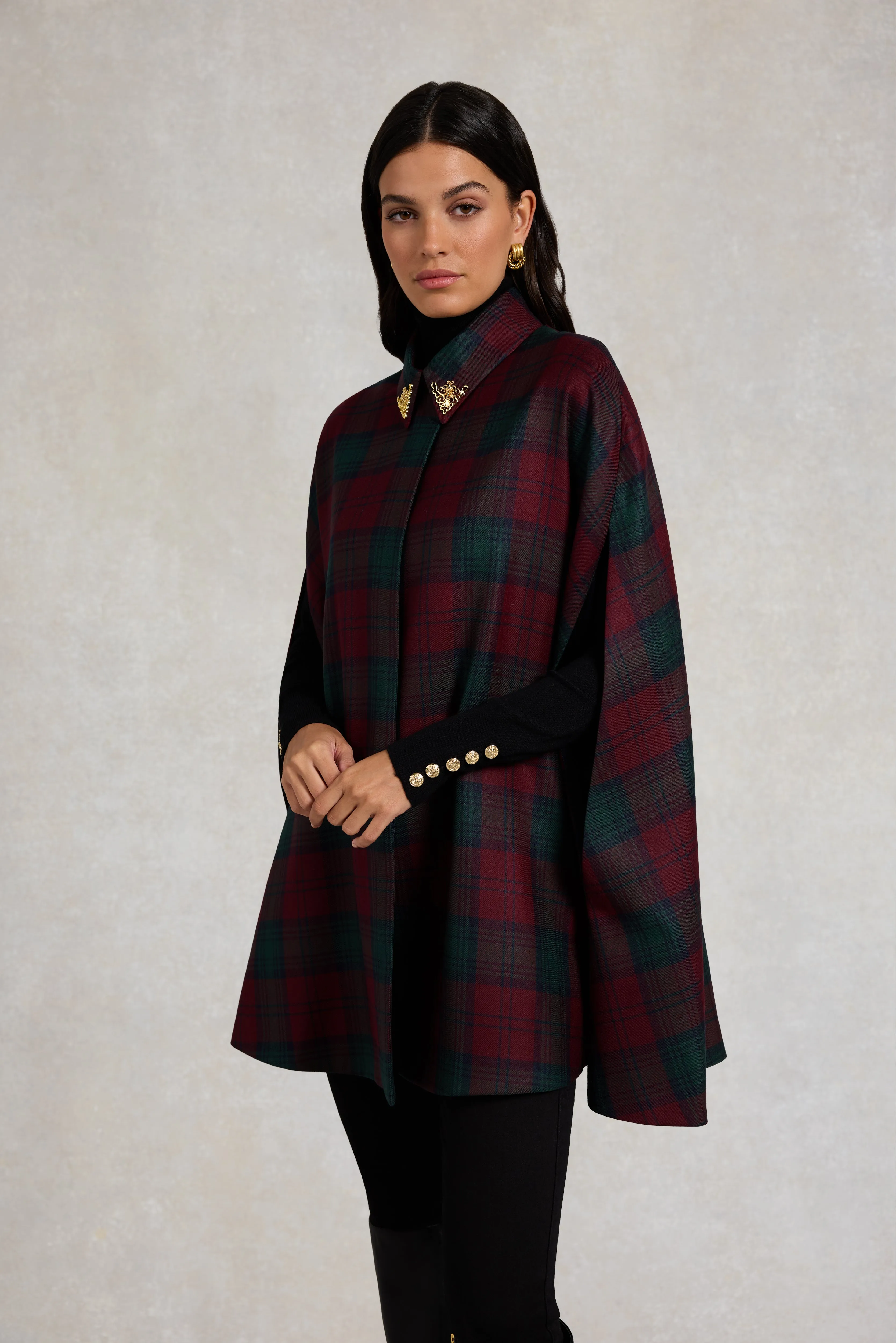 Knightsbridge Cape (Mulberry Tartan) sold by Holland Cooper product image thumbnail 2
