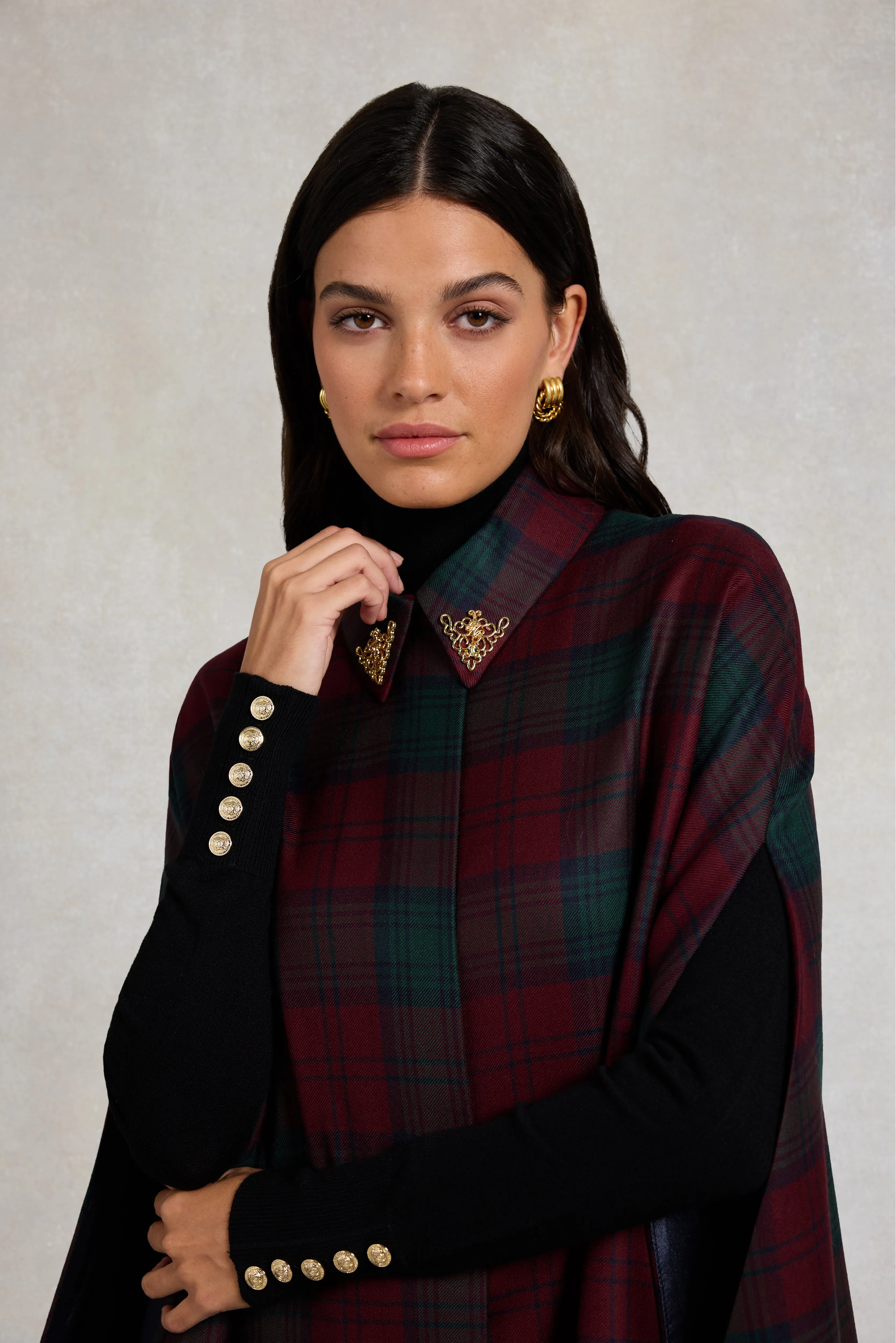 Knightsbridge Cape (Mulberry Tartan) sold by Holland Cooper product image thumbnail 3