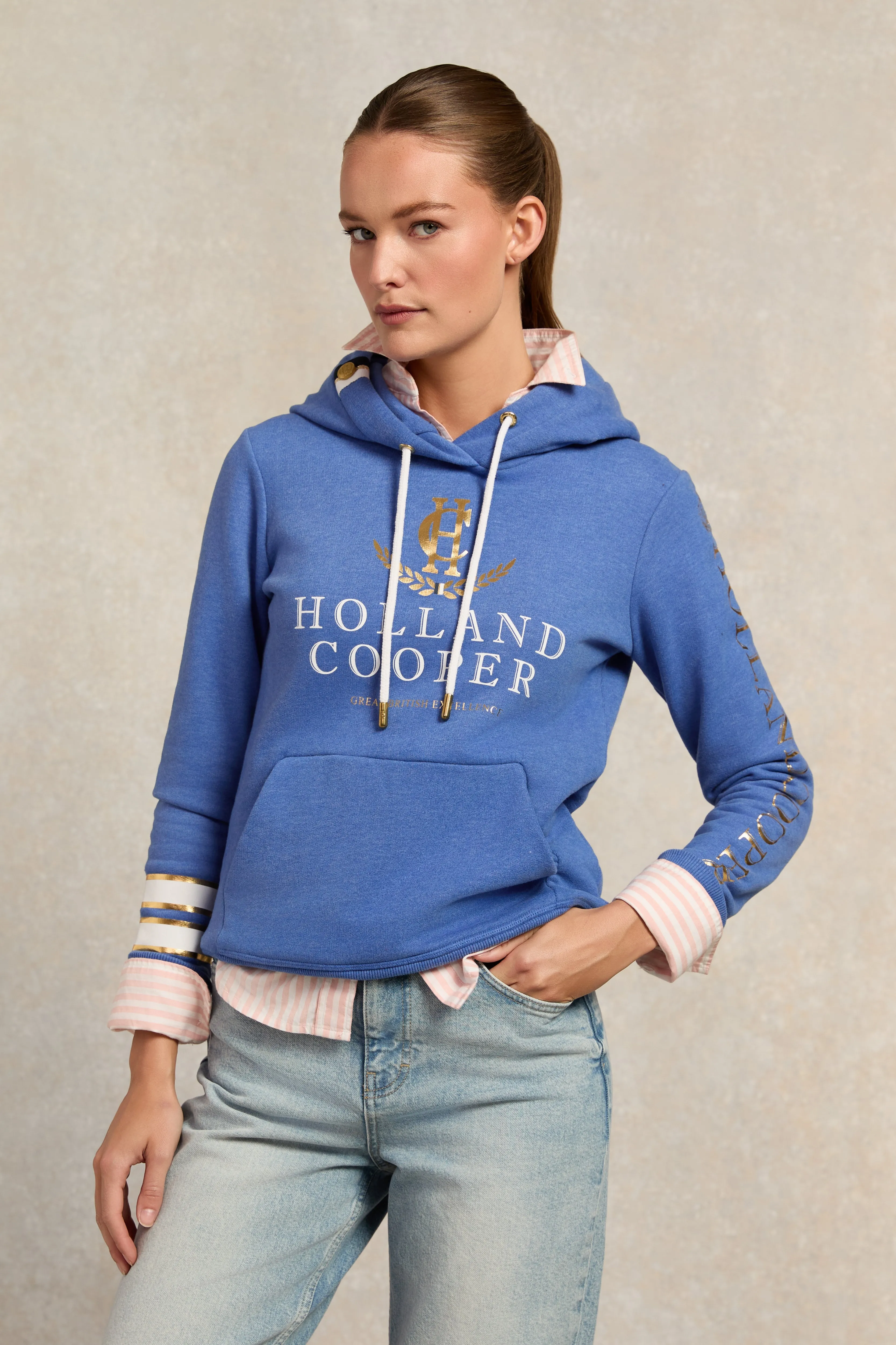 HC Heritage Hoodie (Deep Cobalt Marl) sold by Holland Cooper product image thumbnail 3