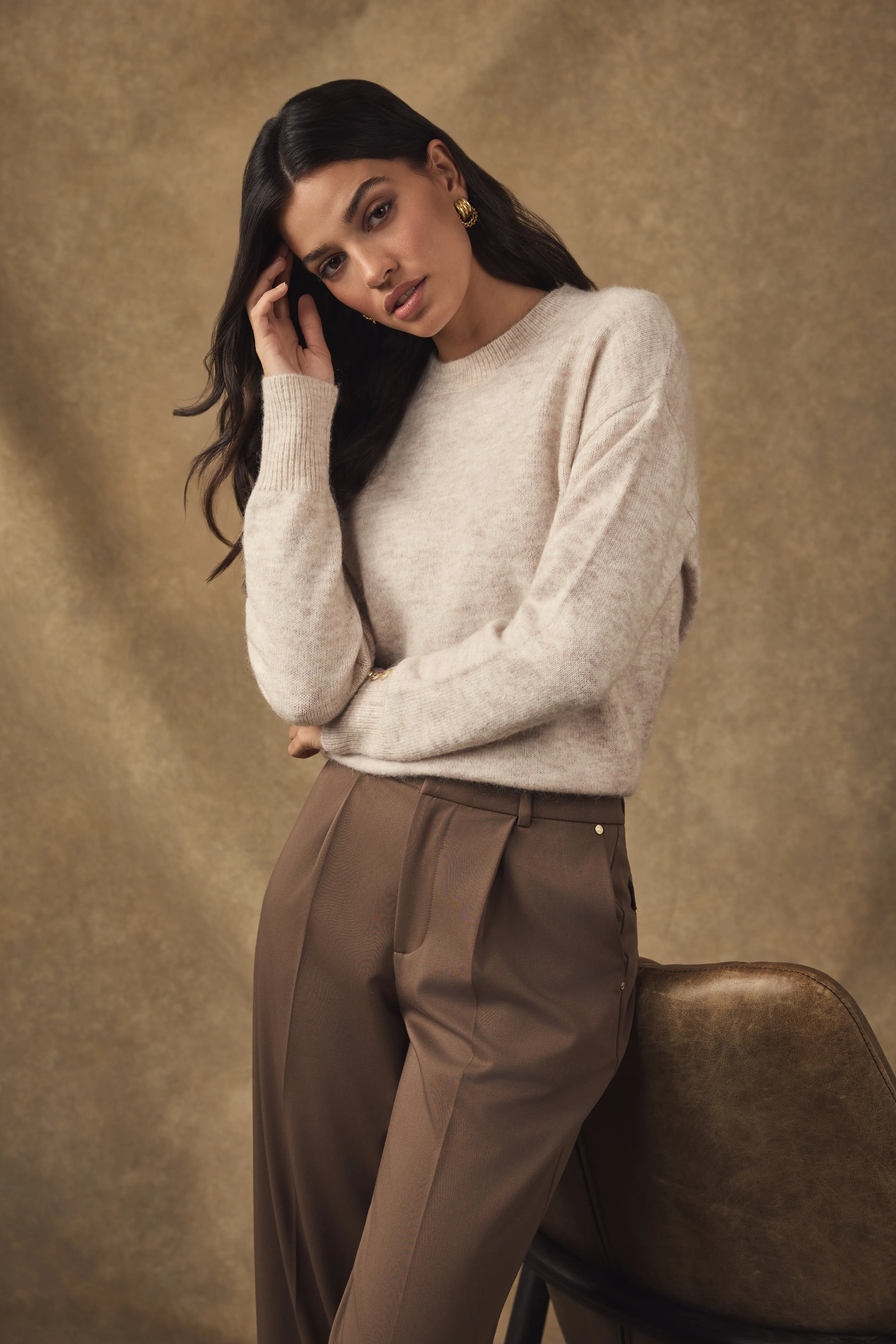 Tori Crew Neck Knit (Barley) sold by Holland Cooper