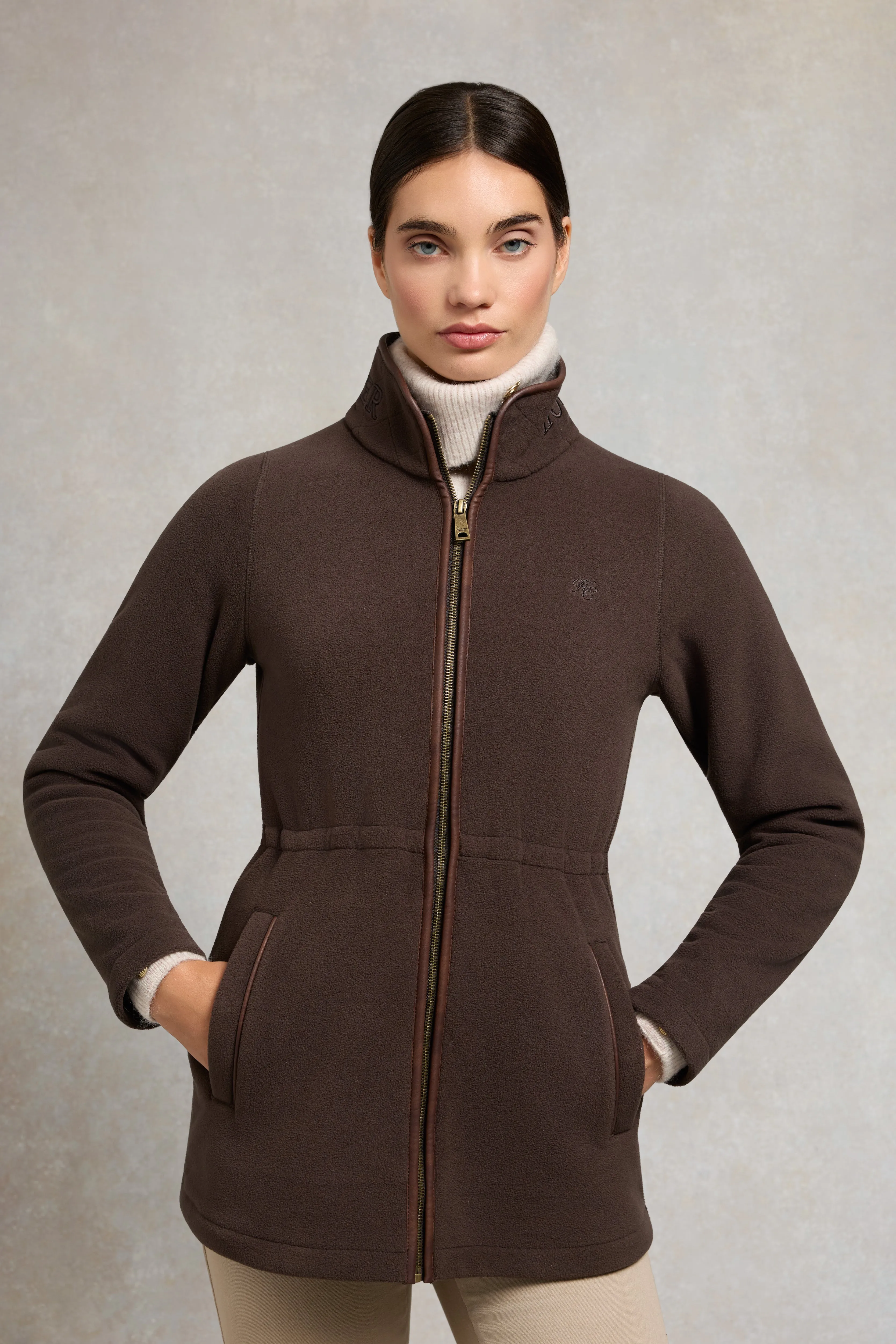 Country Longline Fleece (Chocolate) sold by Holland Cooper