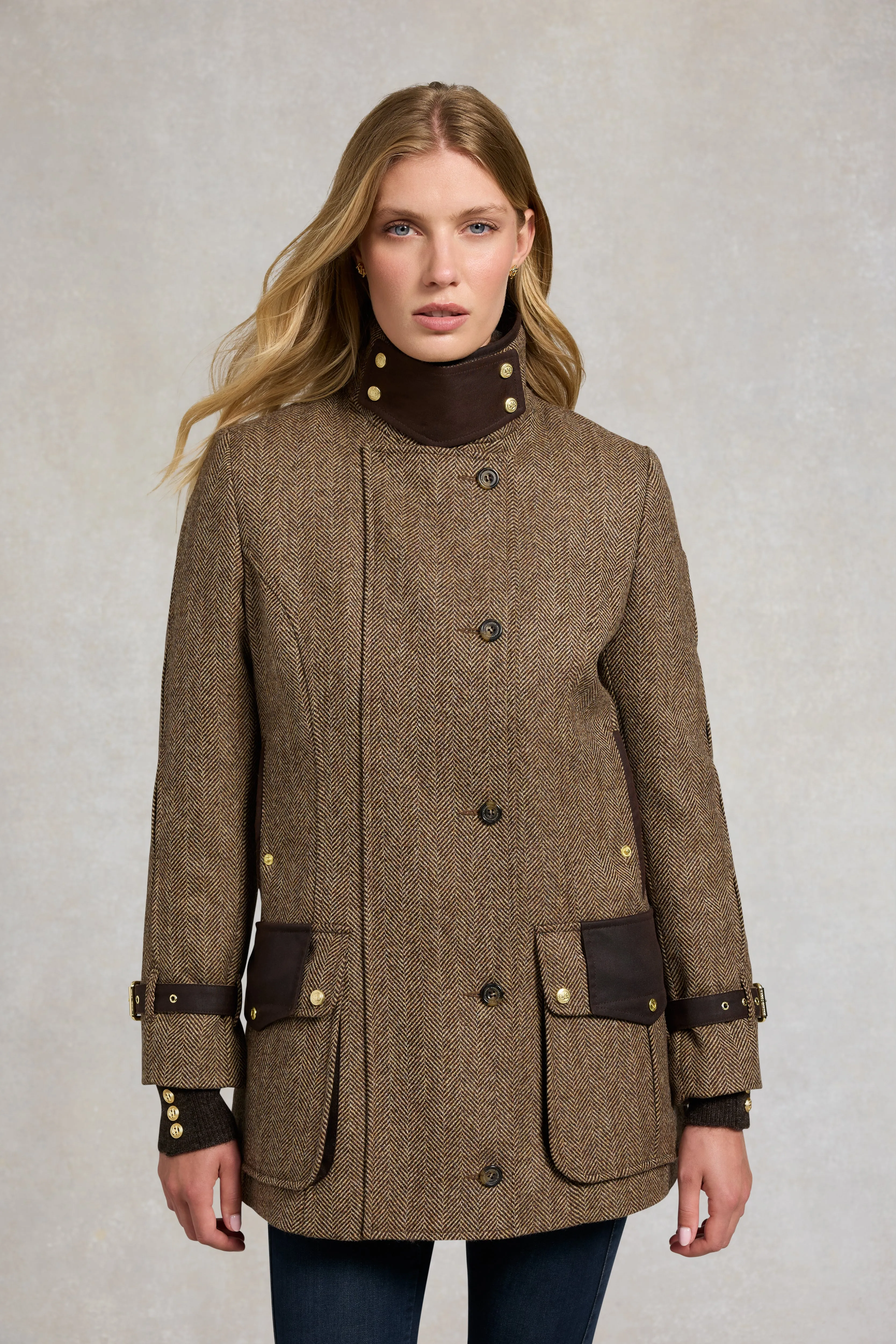 Balmoral Field Coat (Large Scale Brown Herringbone) sold by Holland Cooper product image thumbnail 2