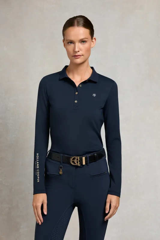 Chiltern Long Sleeve Polo Shirt (Ink Navy) made by Holland Cooper