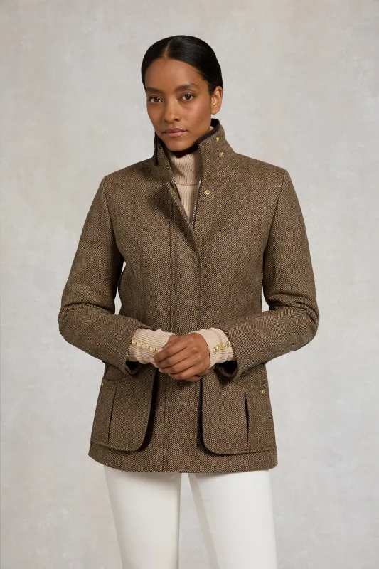Country Classic Jacket (Large Scale Brown Herringbone) made by Holland Cooper