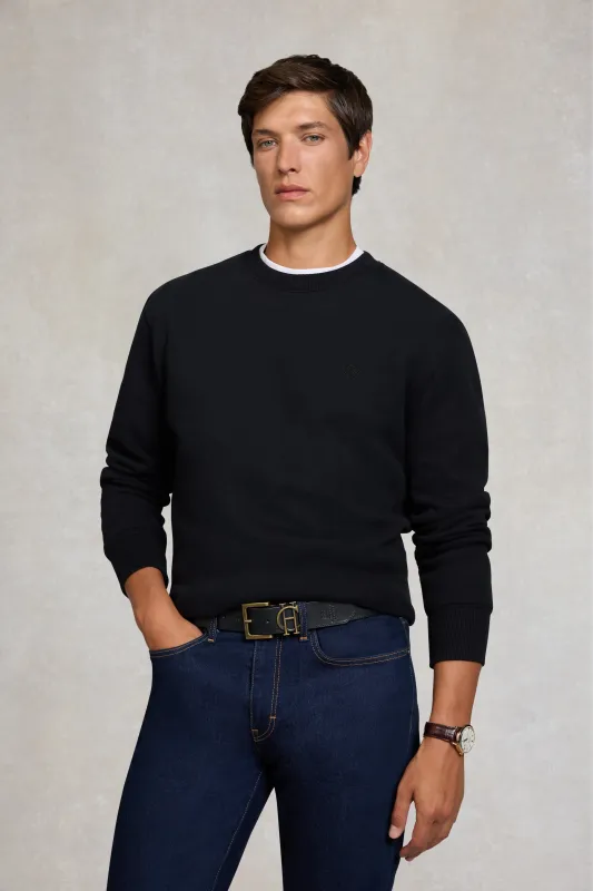 Men's Crew Neck Sweat (Black) made by Holland Cooper