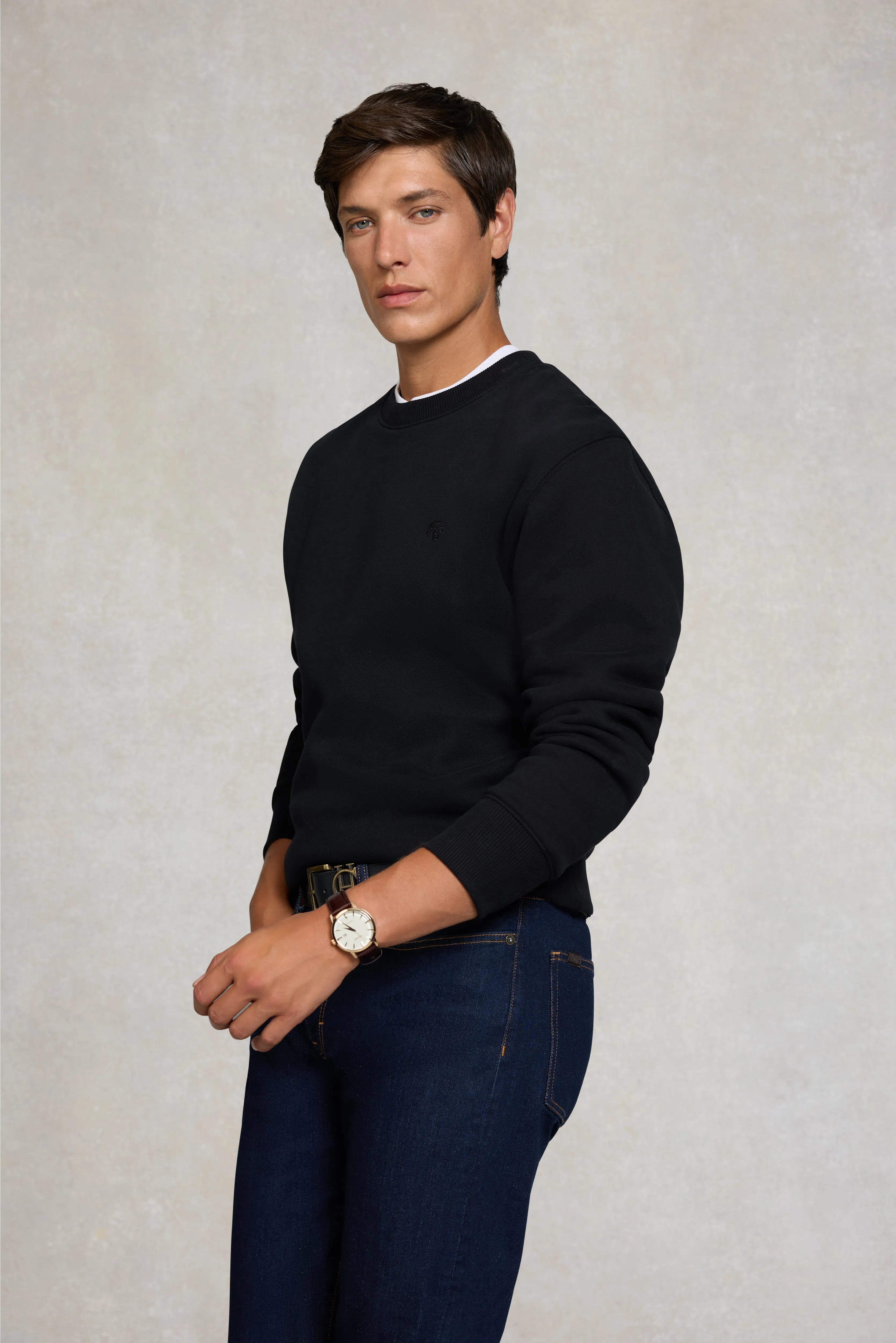 Men's Crew Neck Sweat (Black) sold by Holland Cooper product image thumbnail 2