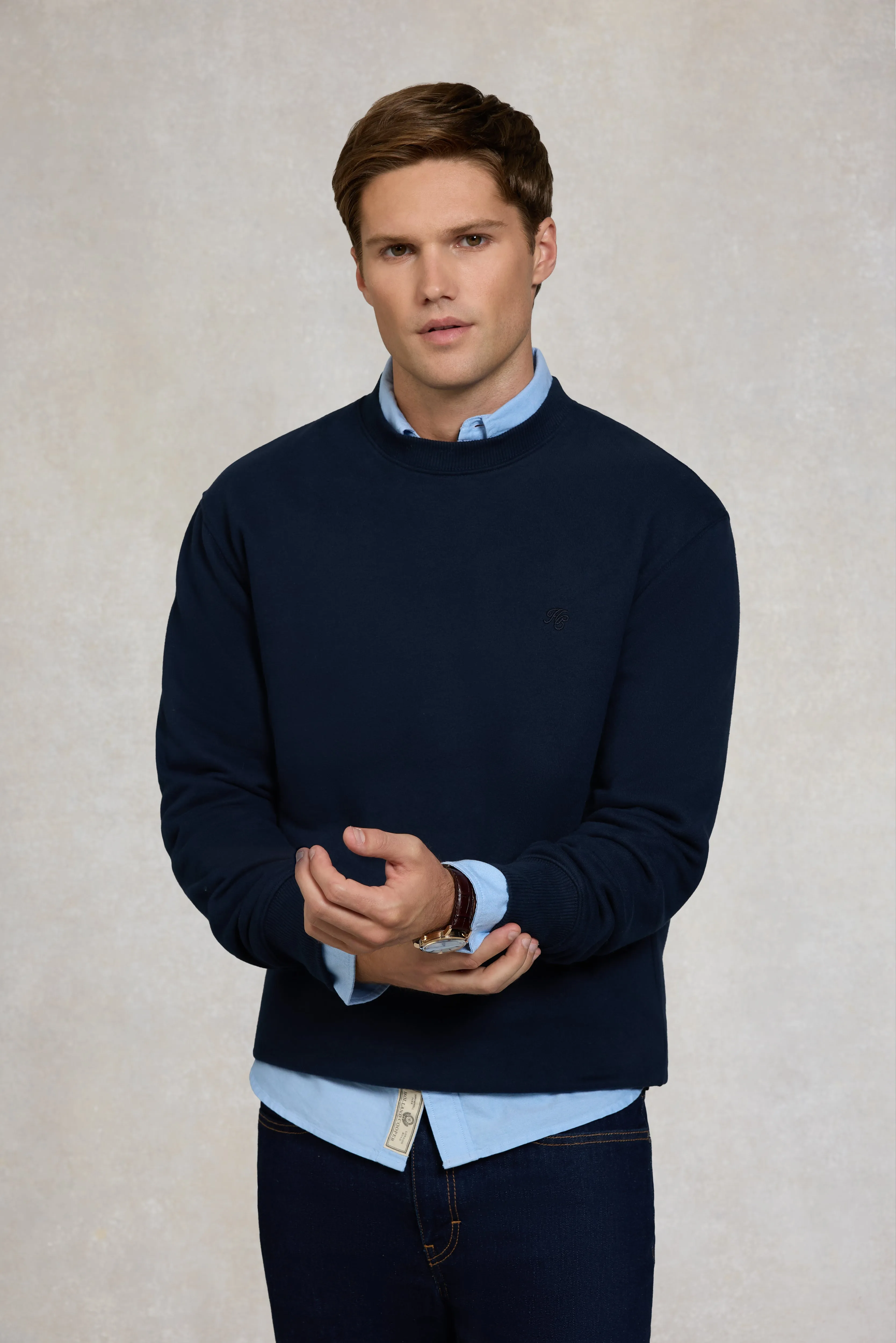 Men's Crew Neck Sweat (Ink Navy) sold by Holland Cooper