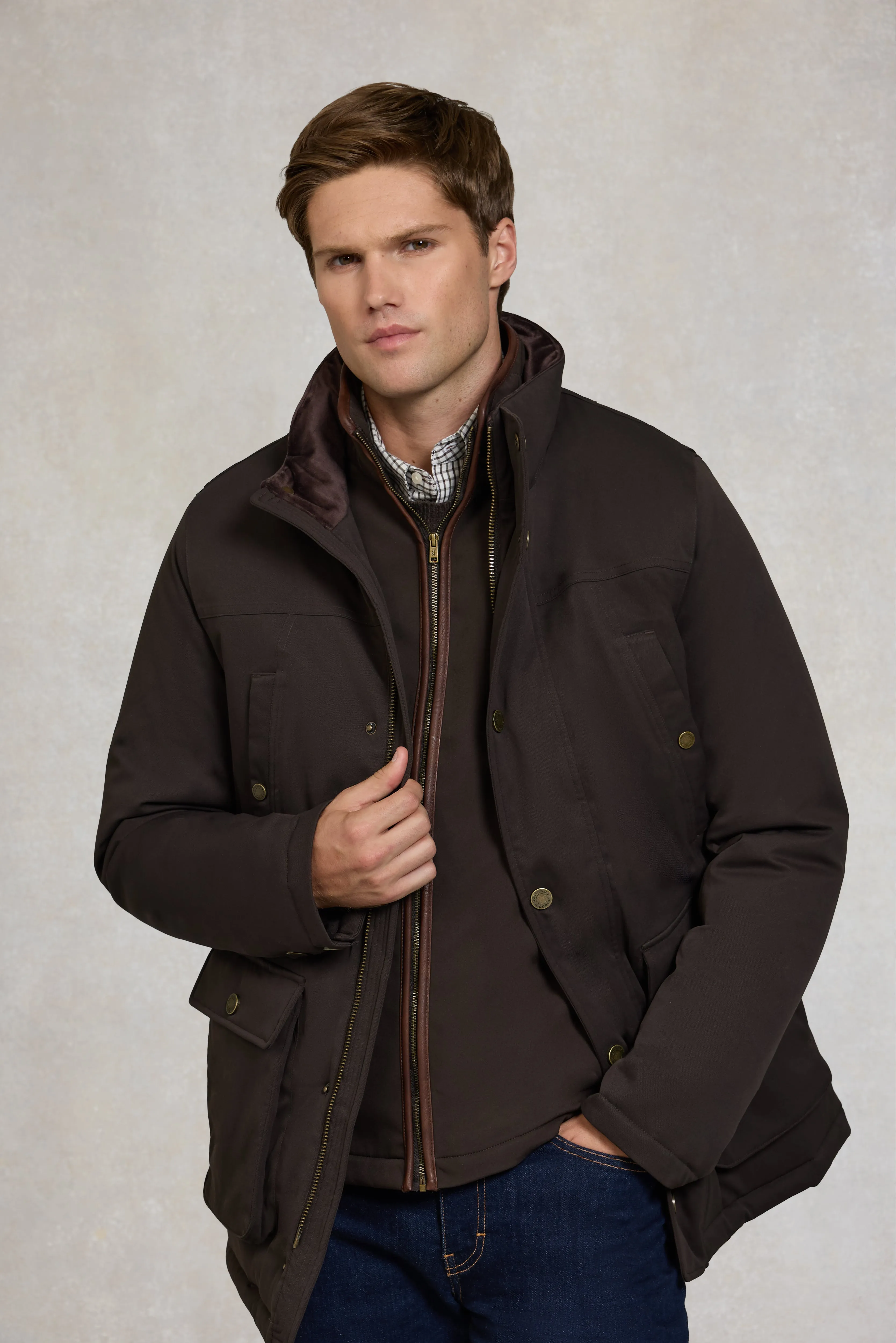 Men's Stamford Field Coat (Chocolate) sold by Holland Cooper