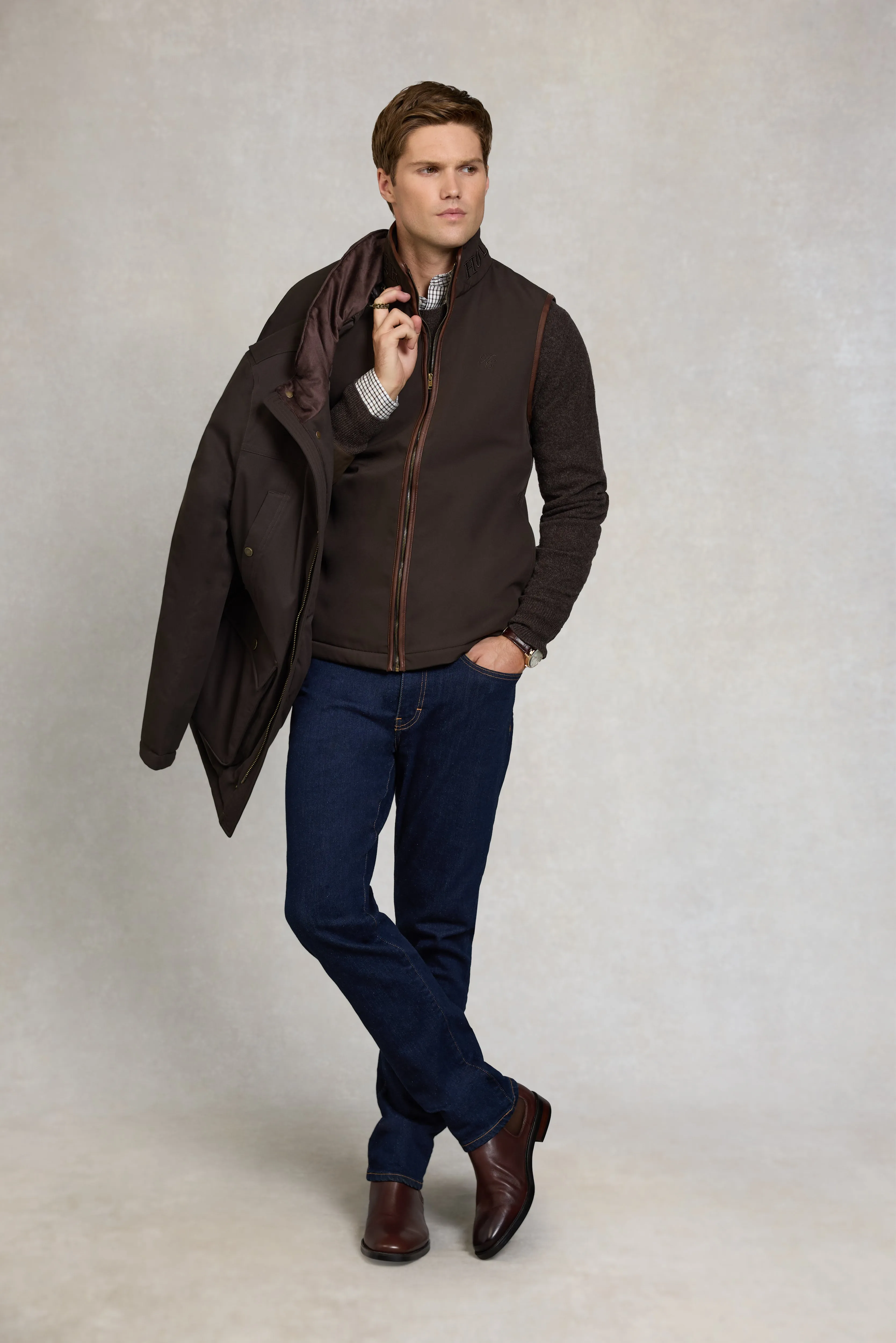 Men's Stamford Field Coat (Chocolate) sold by Holland Cooper product image thumbnail 3