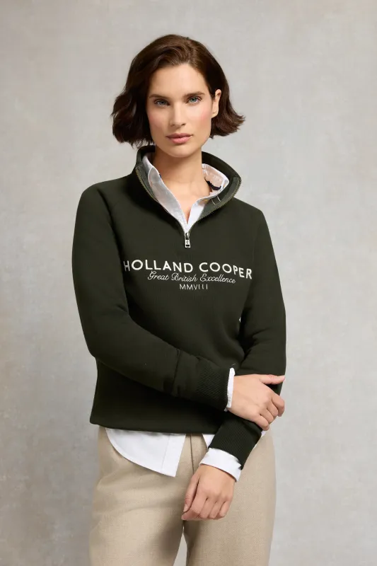 Sporting Goods Zip Henley (Racing Green) sold by Holland Cooper