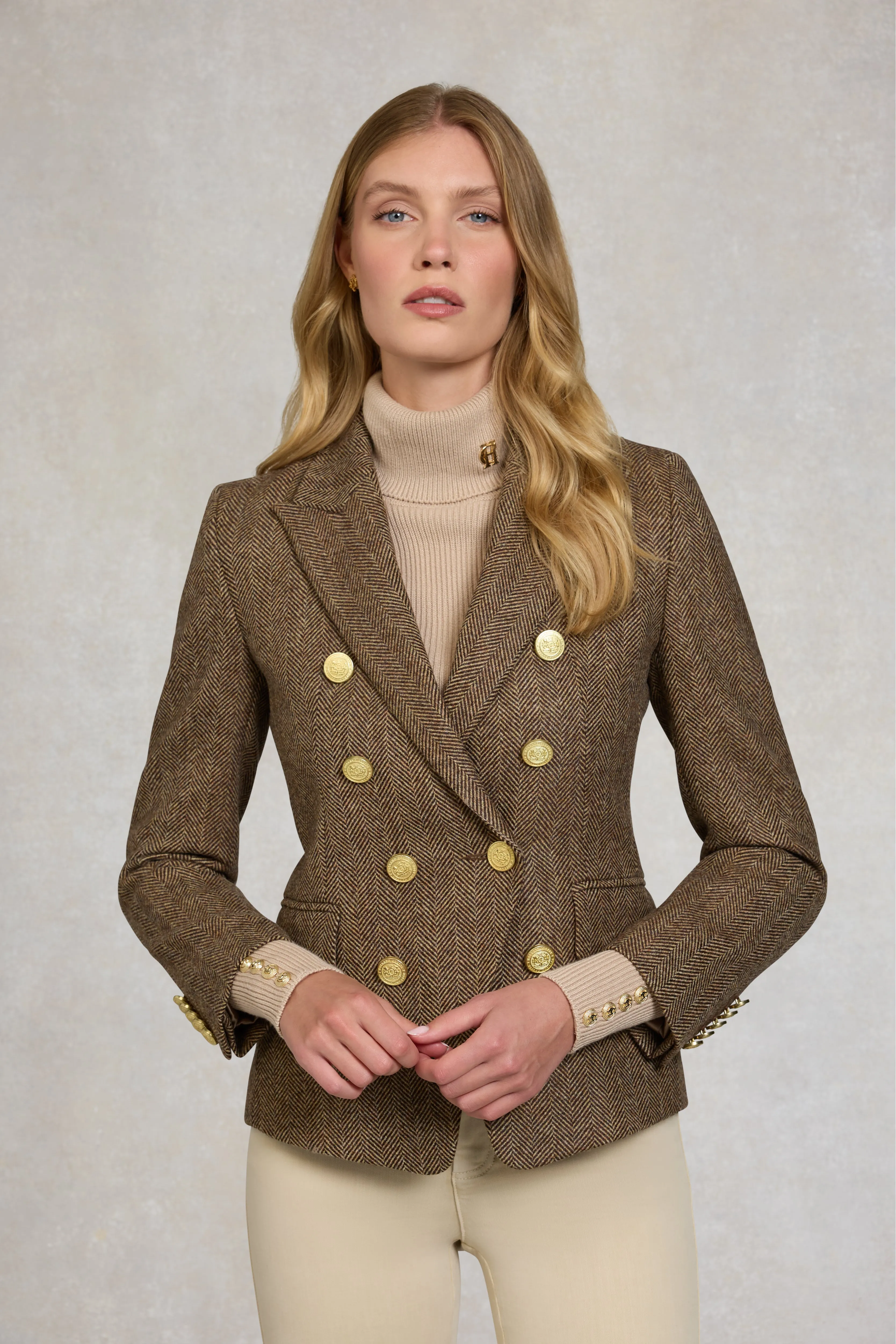 Knightsbridge Blazer (Large Scale Brown Herringbone) sold by Holland Cooper product image thumbnail 2