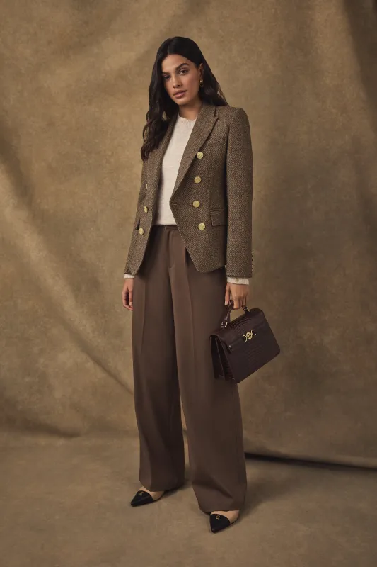Knightsbridge Blazer (Large Scale Brown Herringbone) made by Holland Cooper