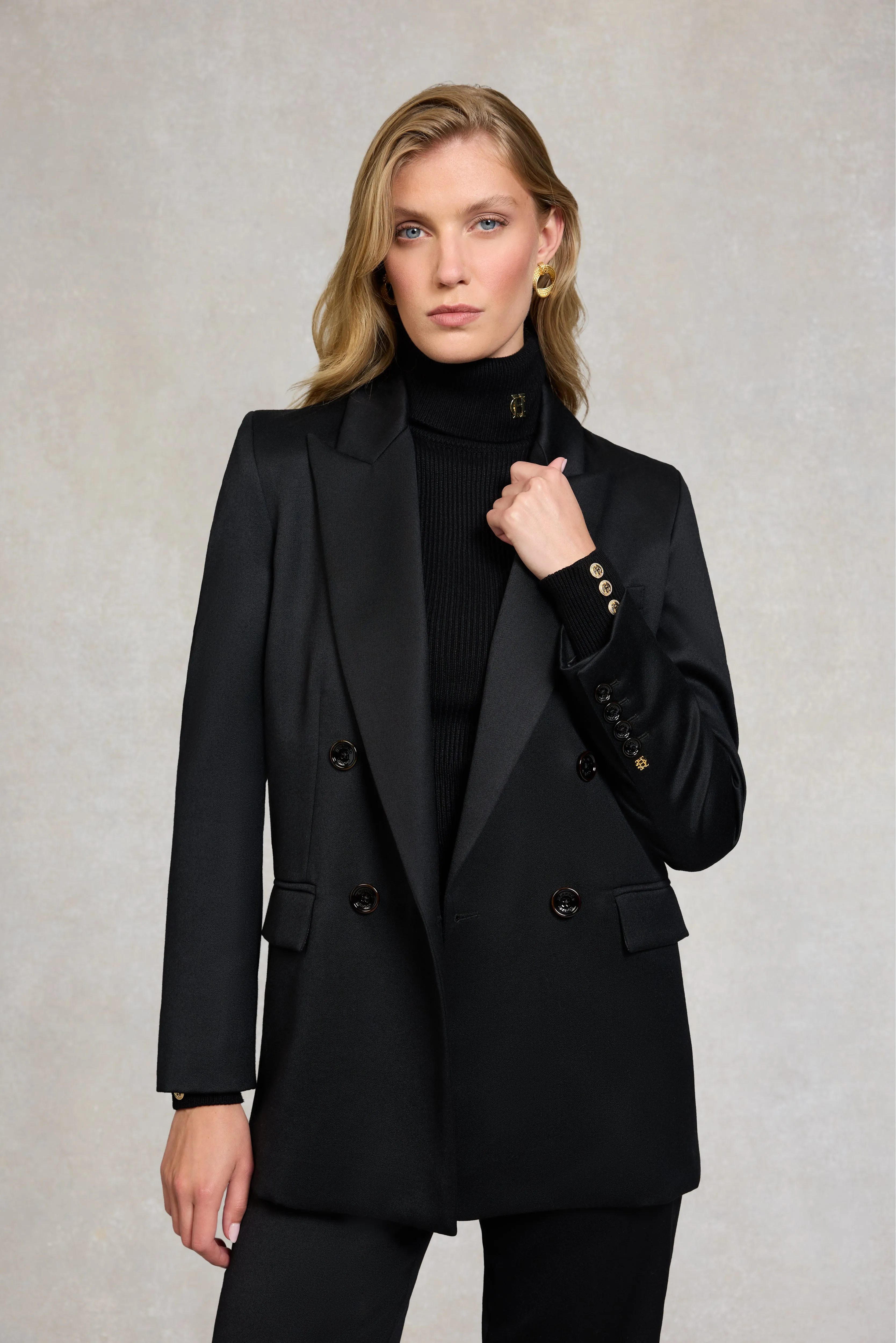 The Portman Blazer (Black Twill) sold by Holland Cooper