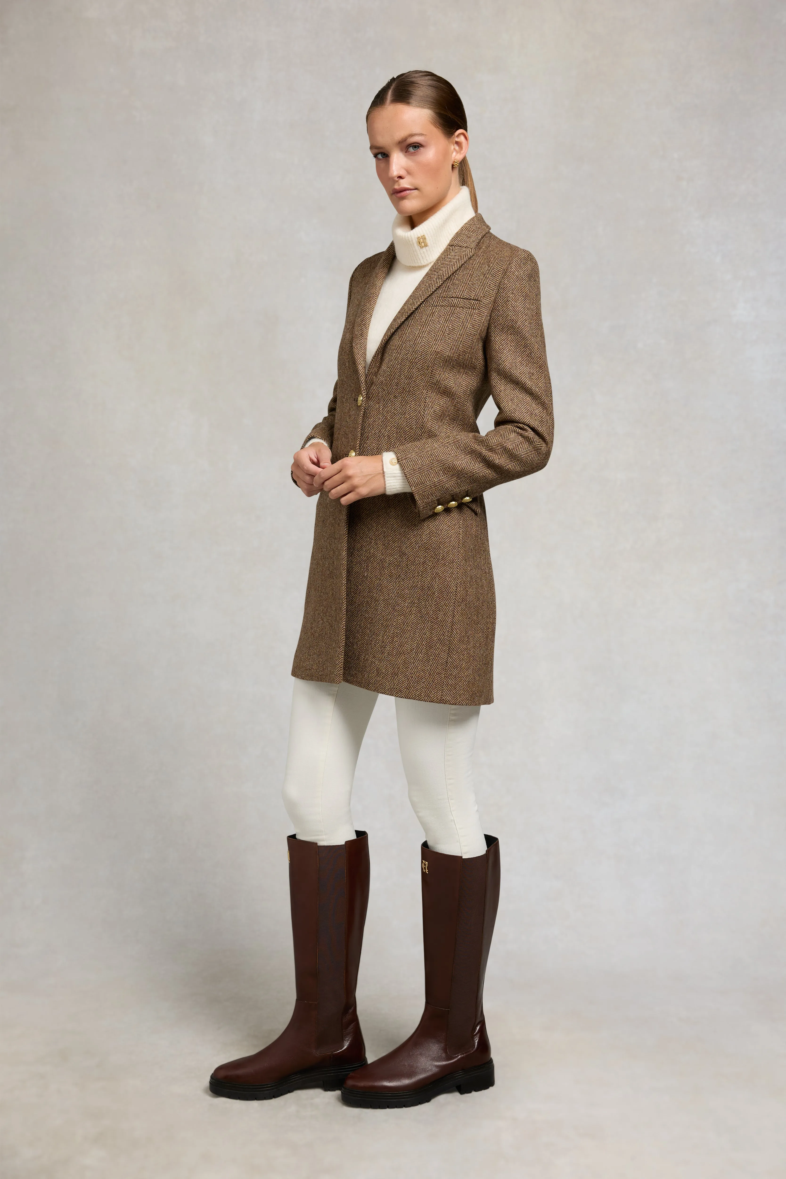 Highgrove Coat (Large Scale Brown Herringbone) sold by Holland Cooper product image thumbnail 3