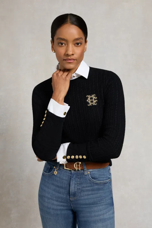 Princeton Crew Neck Knit (Black) made by Holland Cooper