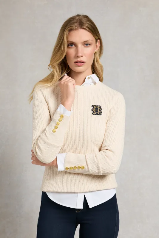Princeton Crew Neck Knit (Almond) made by Holland Cooper