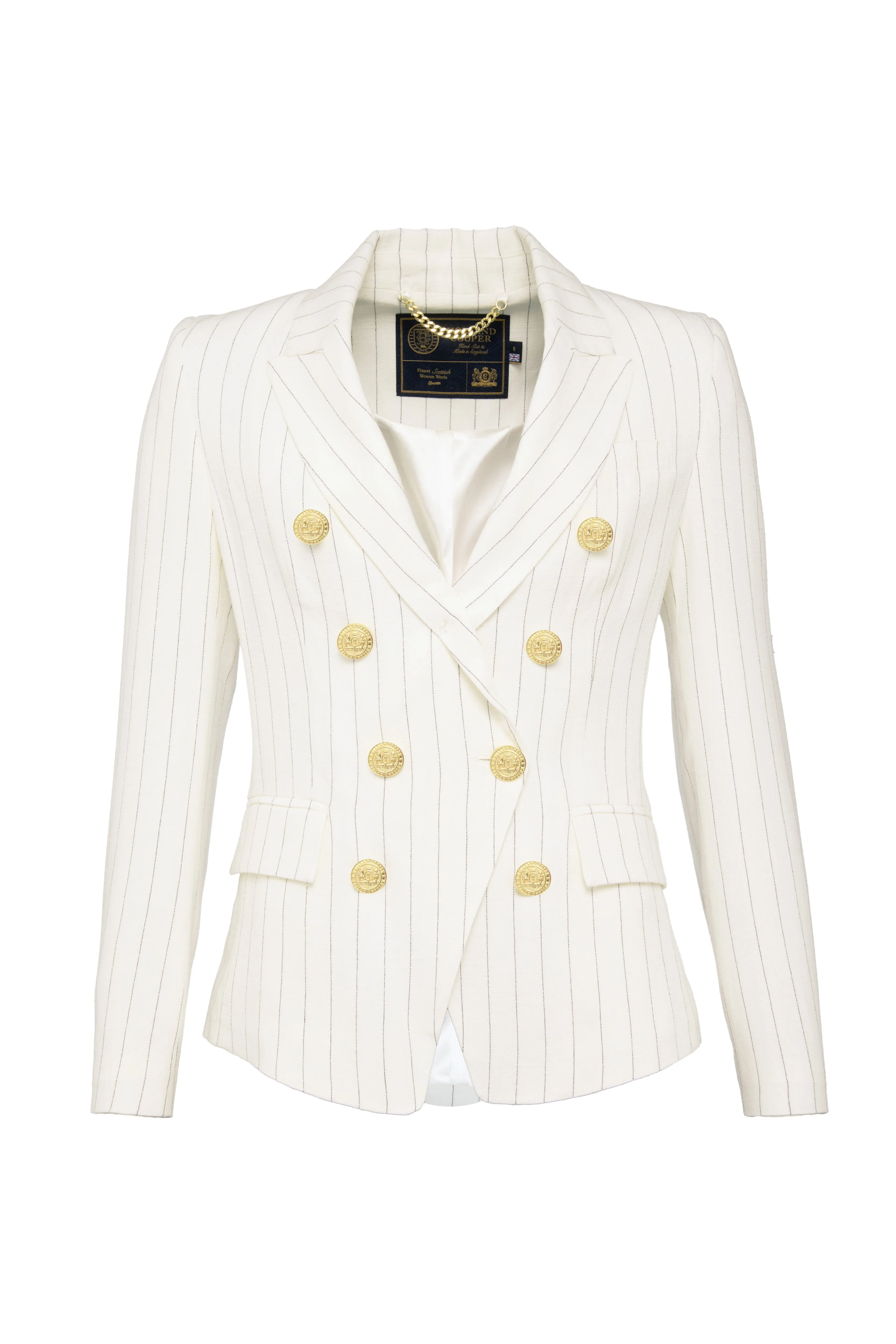 Knightsbridge Blazer (Oyster Linen Pinstripe) sold by Holland Cooper product image thumbnail 4