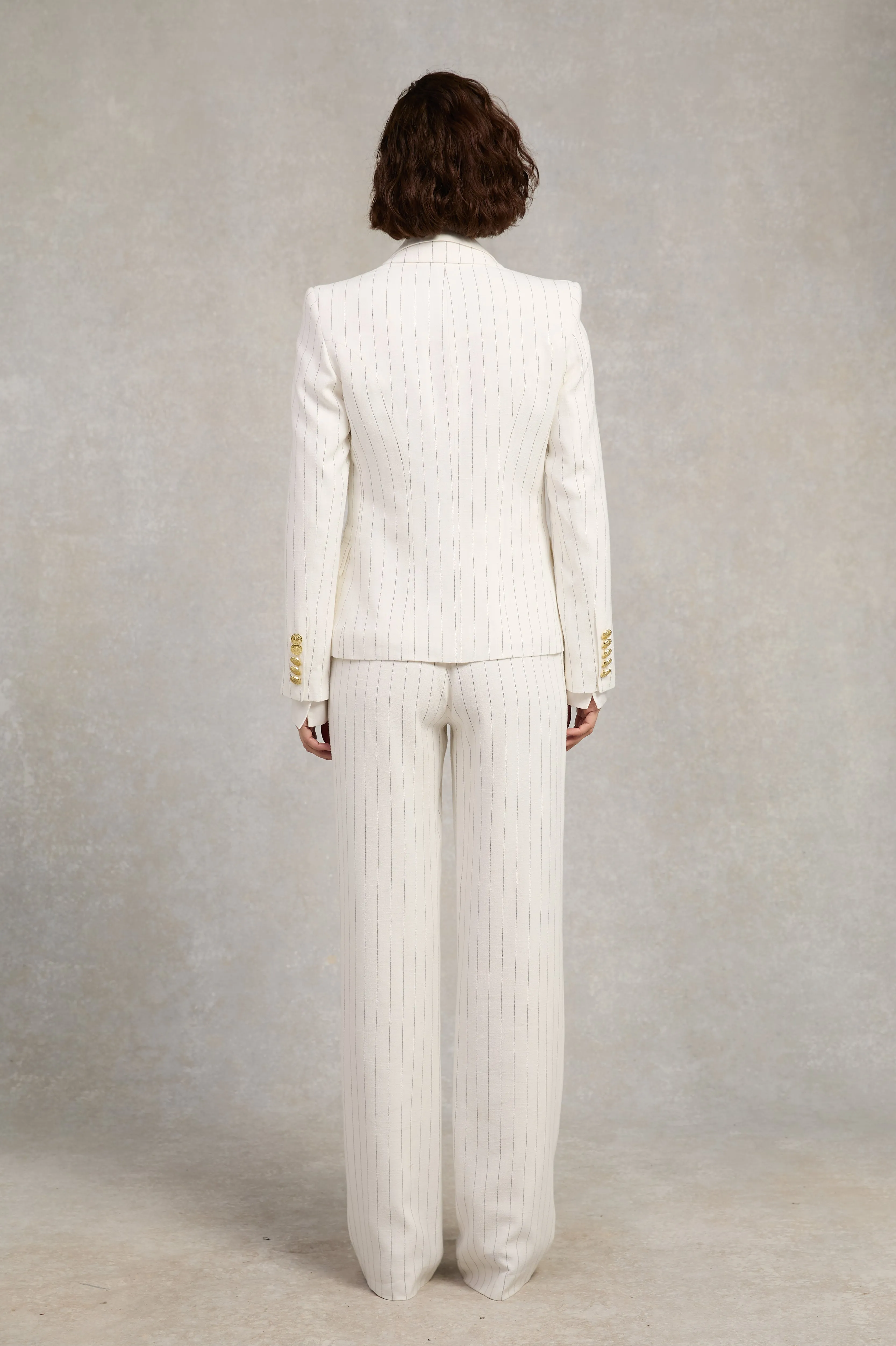 Knightsbridge Blazer (Oyster Linen Pinstripe) sold by Holland Cooper product image thumbnail 5