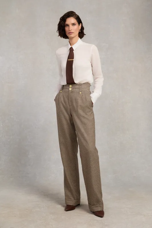 High Waisted Wide Leg Trouser (Westminster Tweed) made by Holland Cooper