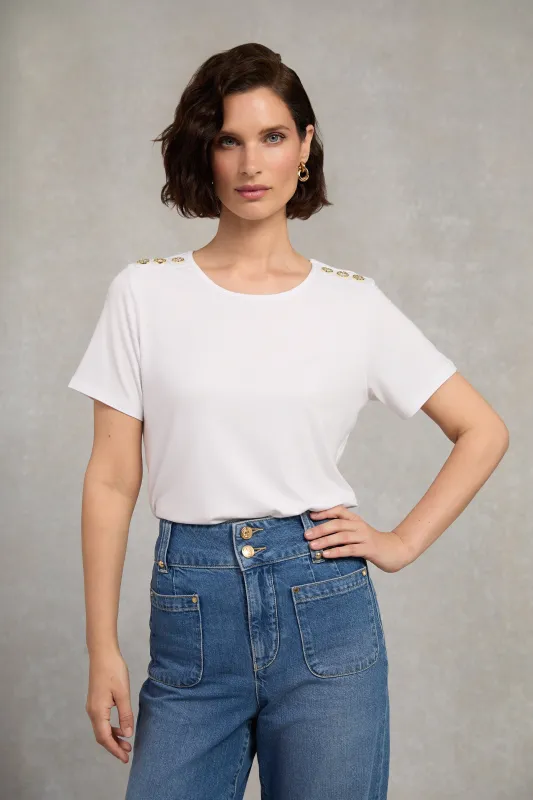 Relax Fit Crew Neck Tee (White) made by Holland Cooper