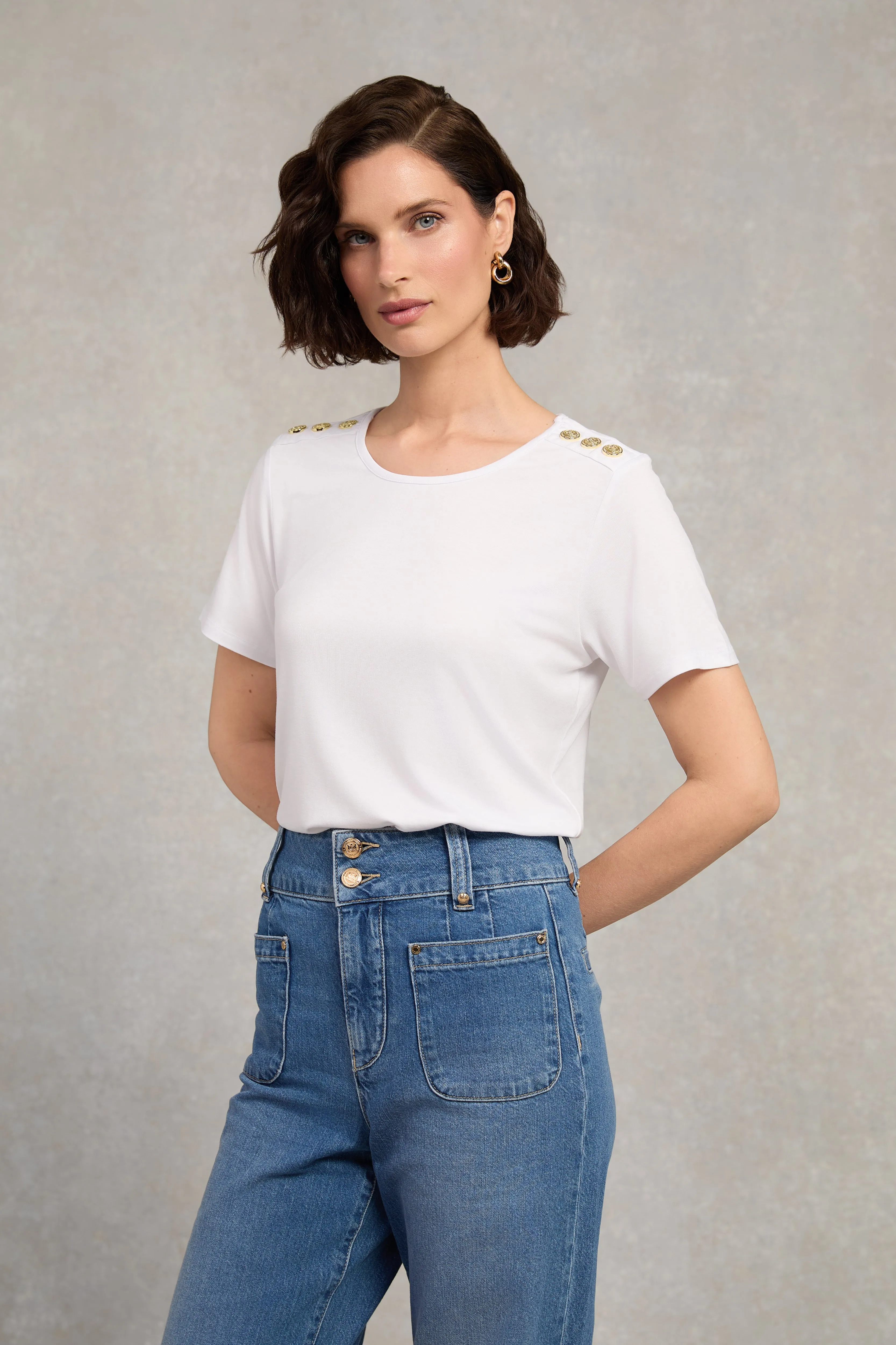 Relax Fit Crew Neck Tee (White) sold by Holland Cooper product image thumbnail 3