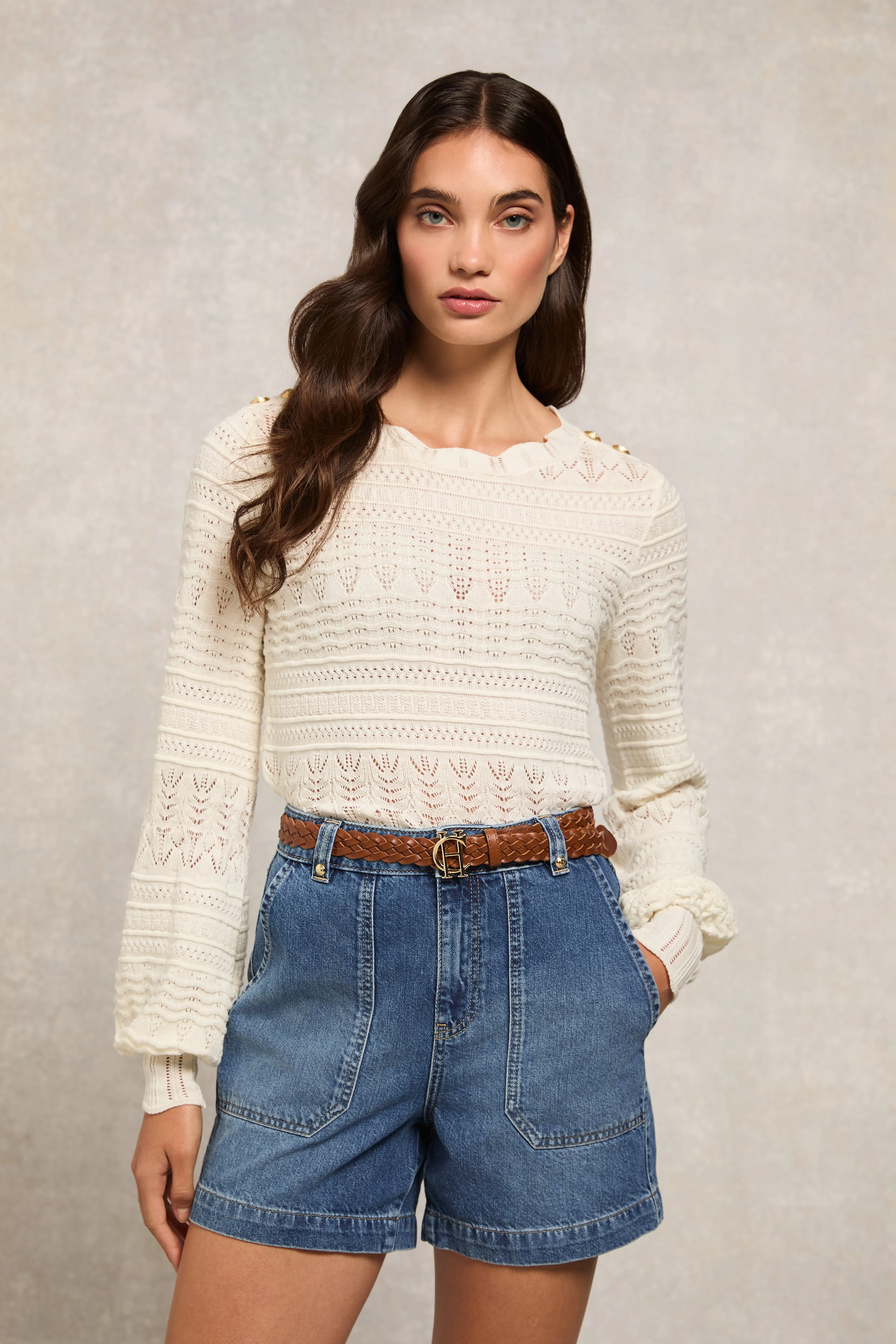 Kelsie Pointelle (Natural) sold by Holland Cooper