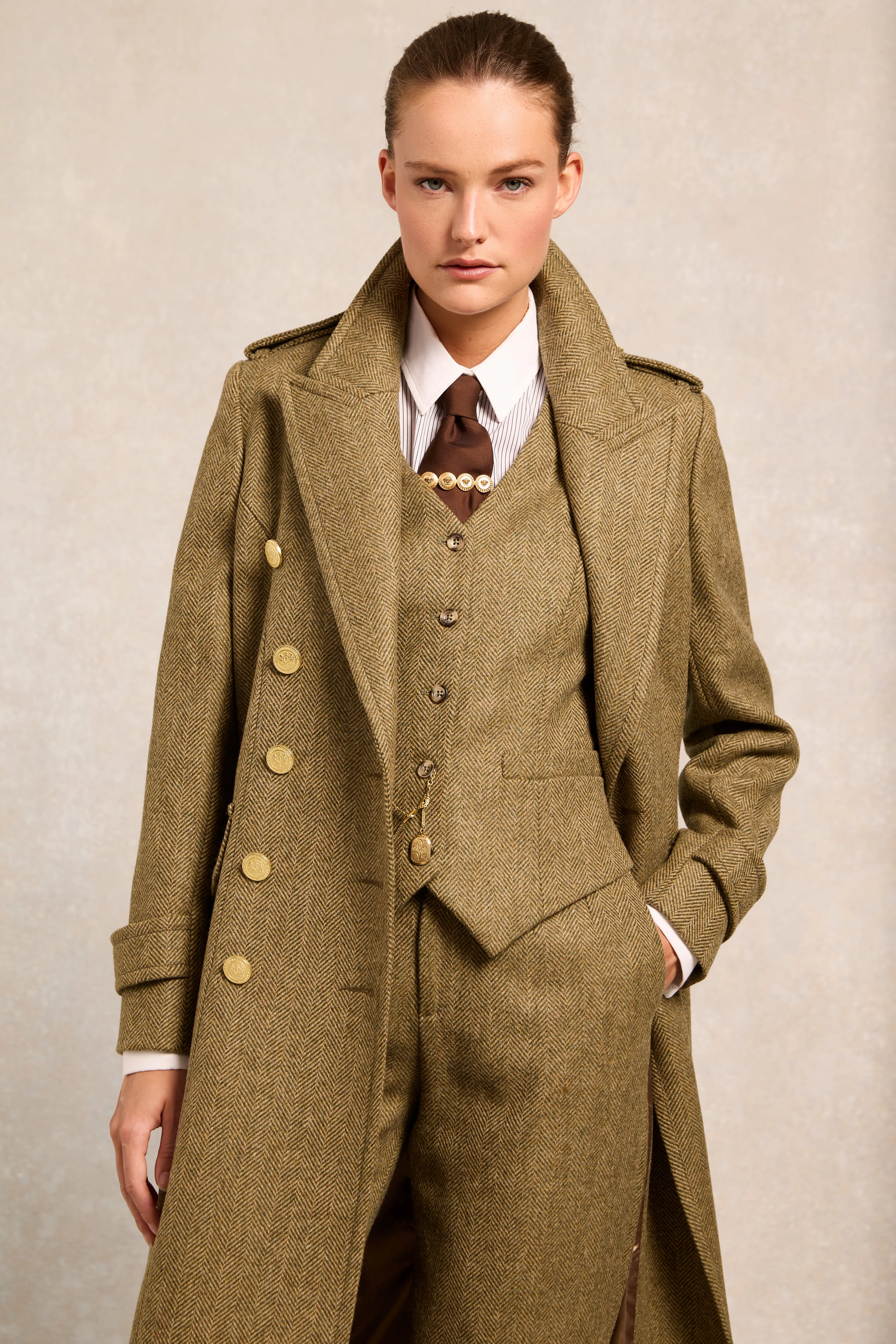 The Great Coat (Moss Herringbone) sold by Holland Cooper product image thumbnail 3