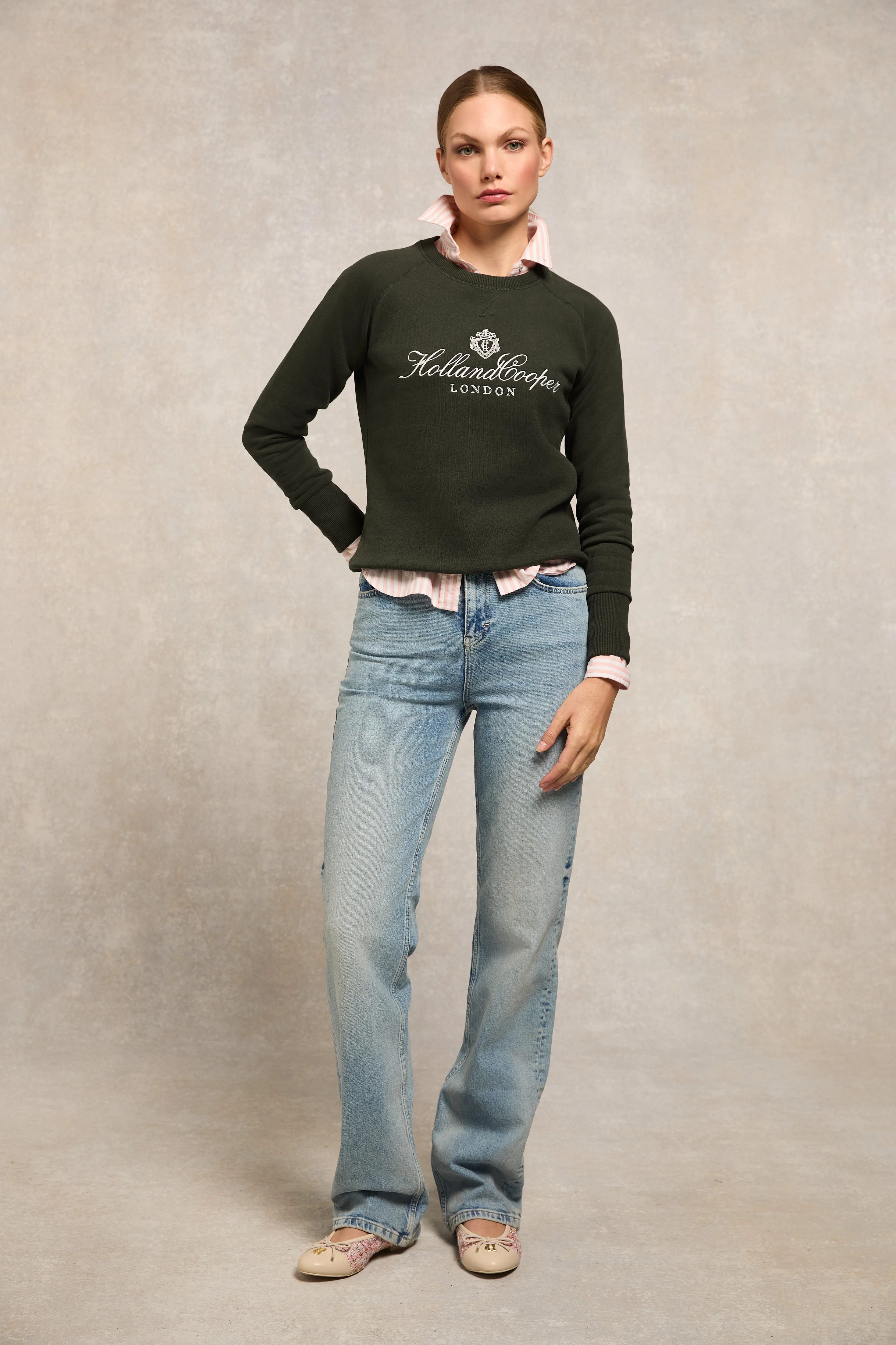 Script Crew Sweat (Racing Green) sold by Holland Cooper product image thumbnail 2