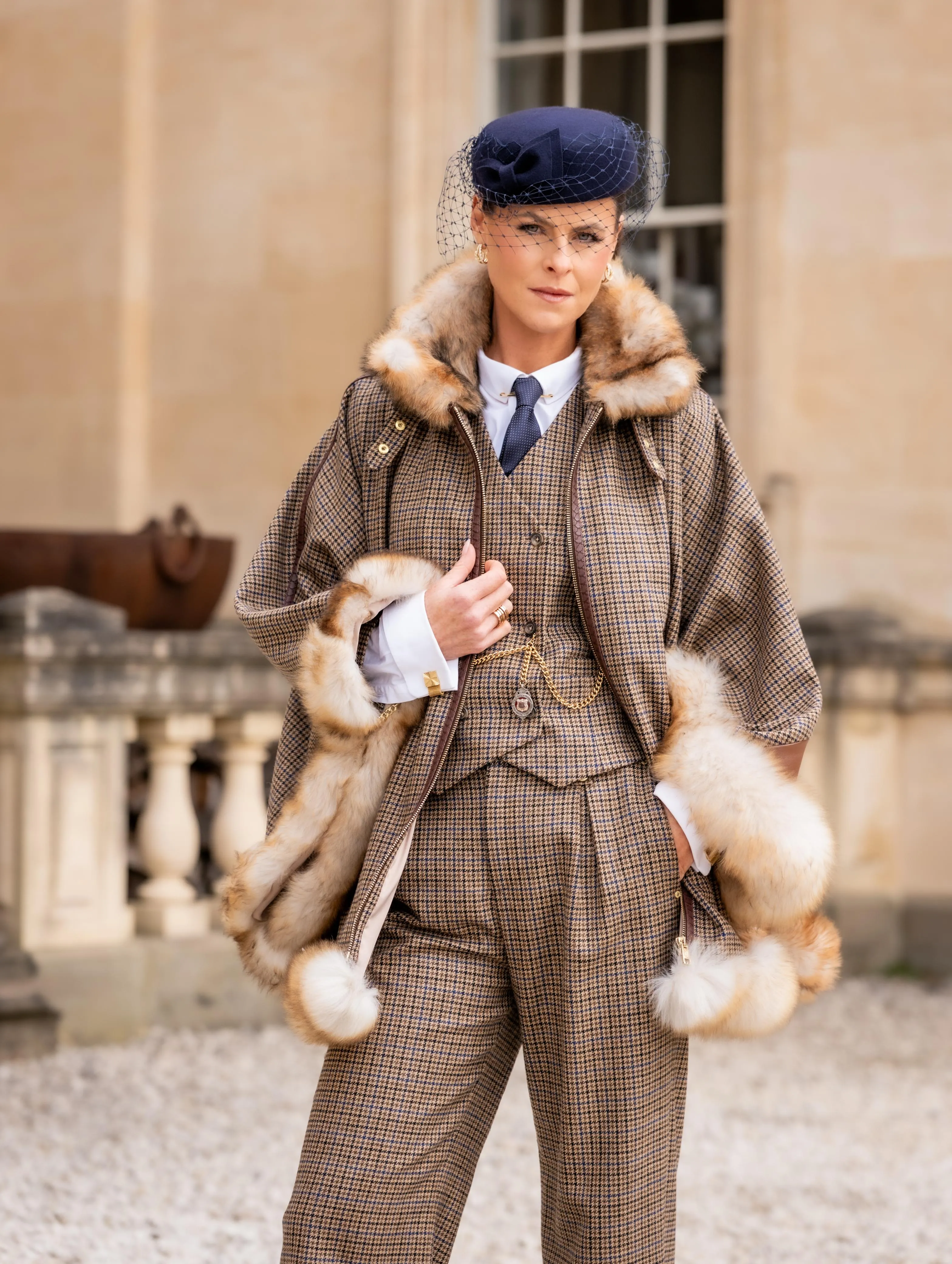 Gold Label Chiltern Cape (Abbot Check Tweed) sold by Holland Cooper