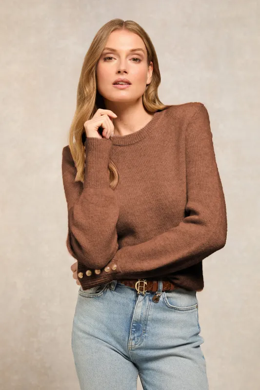 Isla Crew Neck Knit (Latte) made by Holland Cooper