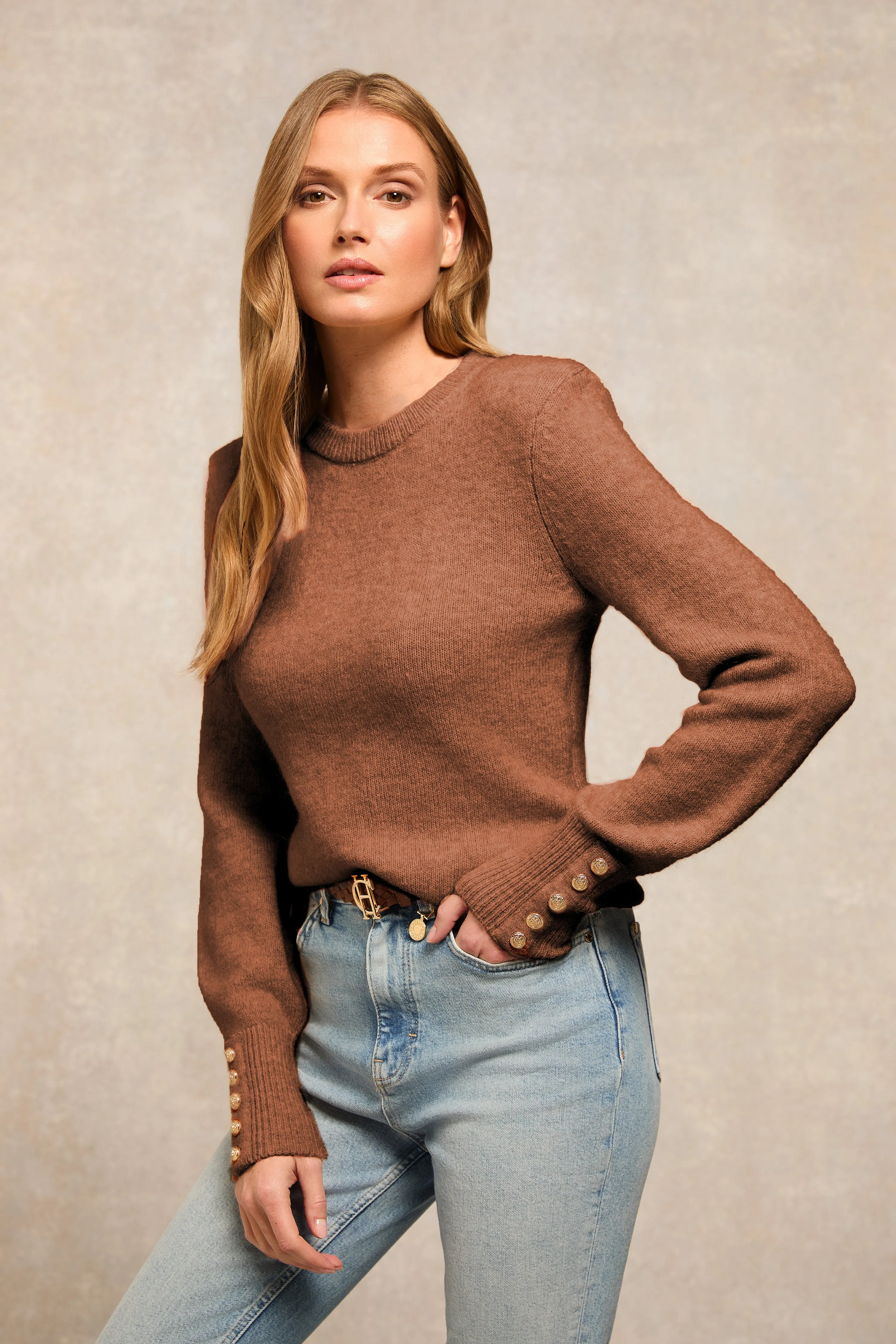 Isla Crew Neck Knit (Latte) sold by Holland Cooper product image thumbnail 2