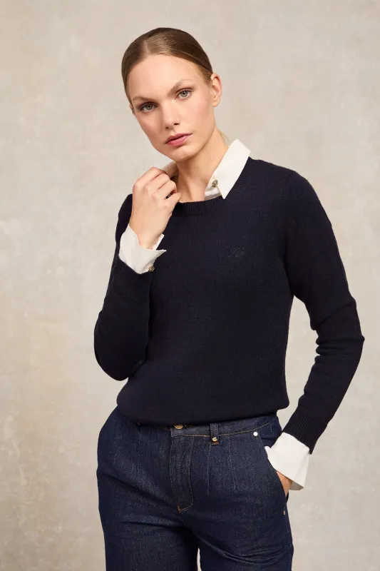 Sarah Crew Neck Knit (Ink Navy) made by Holland Cooper