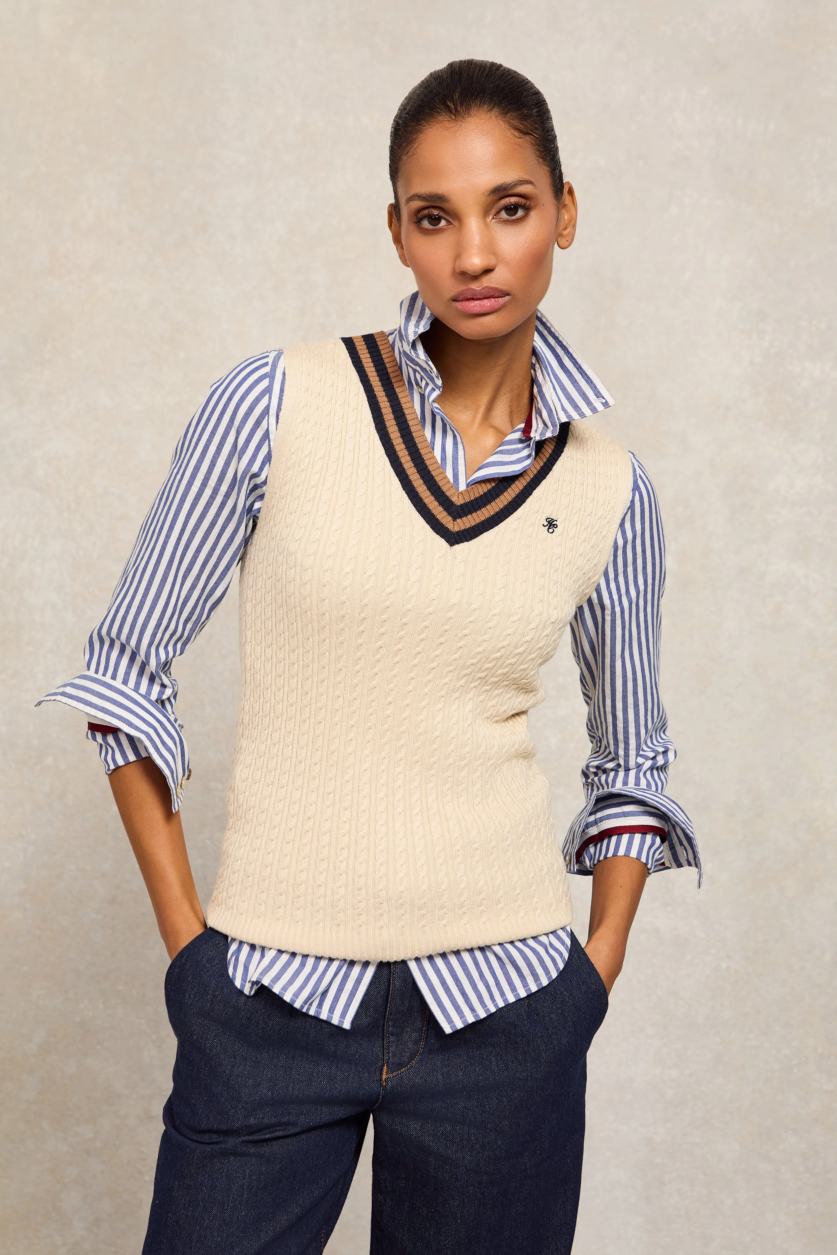 Zoe Sleeveless Tank (Almond) sold by Holland Cooper