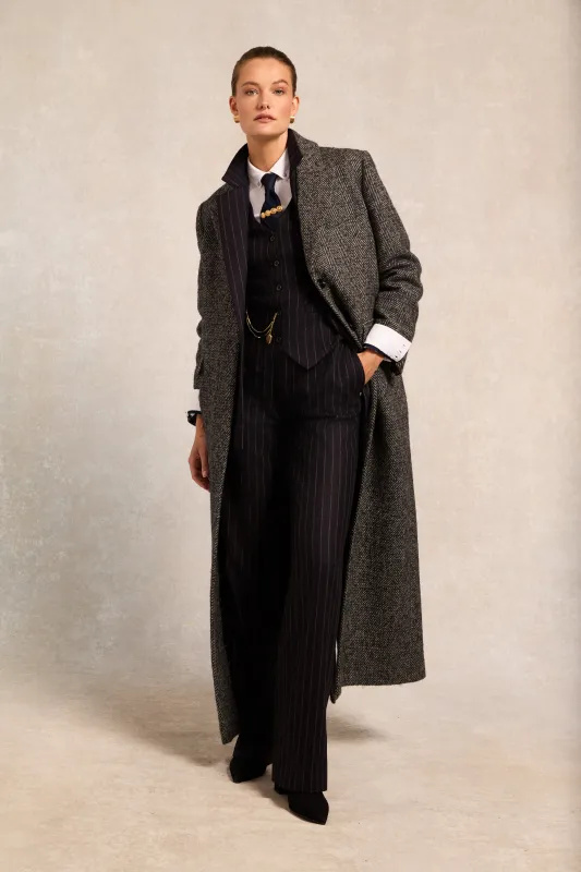 The Kelly Overcoat (Ebony Herringbone) made by Holland Cooper