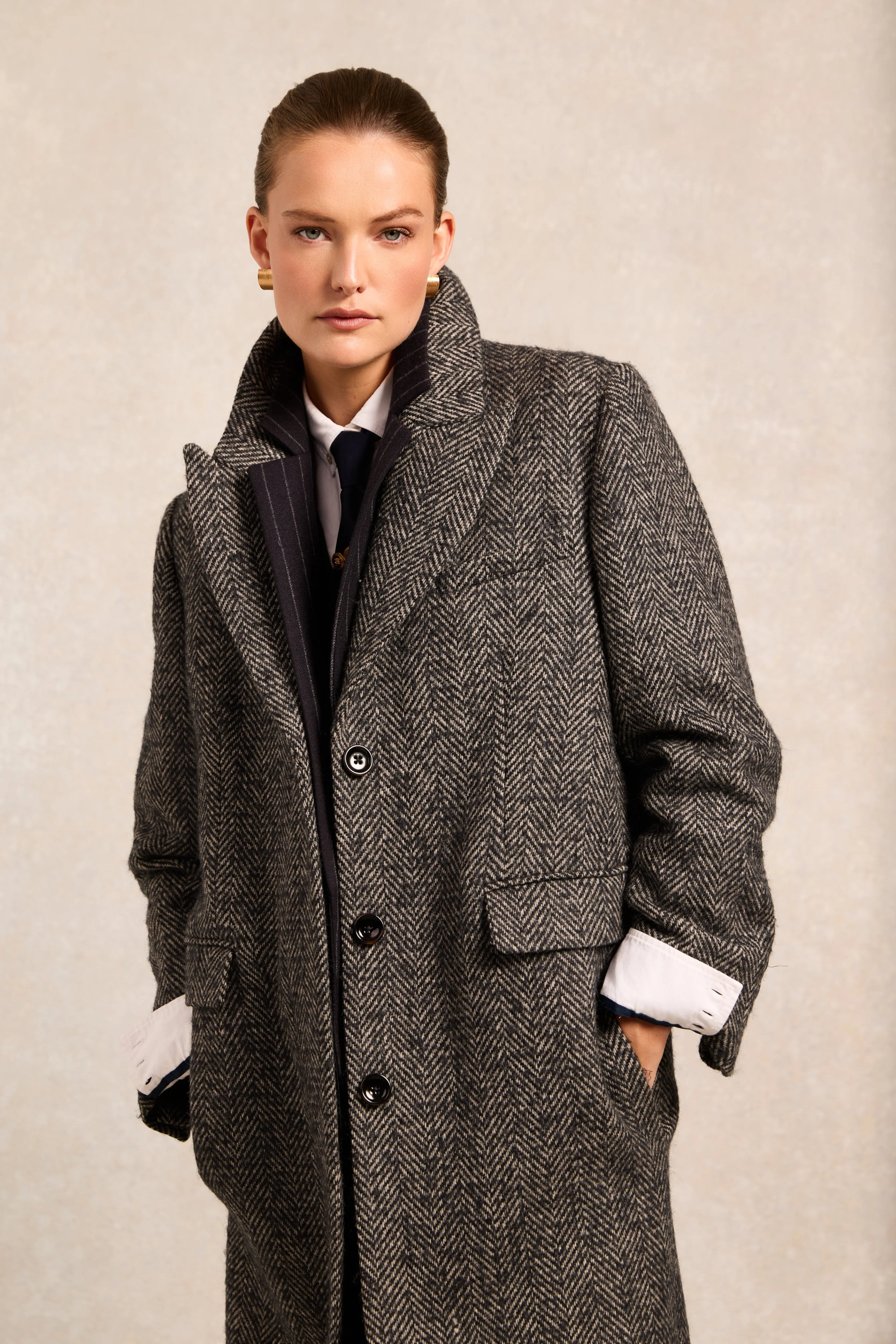 The Kelly Overcoat (Ebony Herringbone) sold by Holland Cooper product image thumbnail 2
